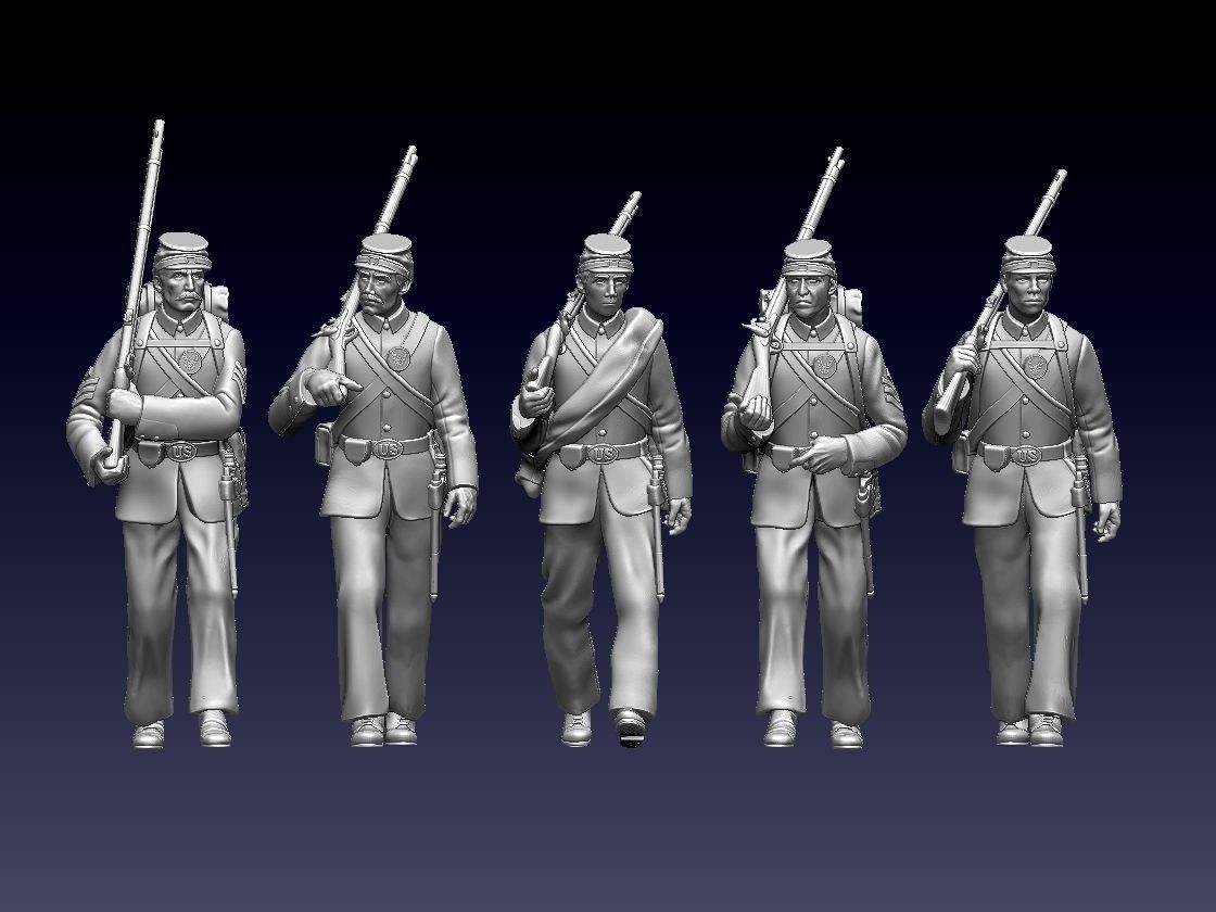 union infantry soldiers acw 3D print model_1