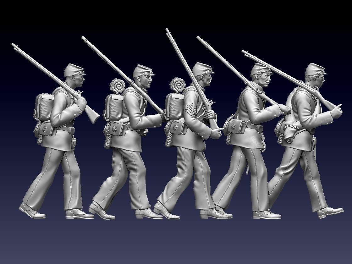 union infantry soldiers acw 3D print model_9