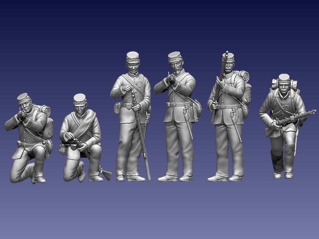 union infantry soldiers acw 3D print model_18
