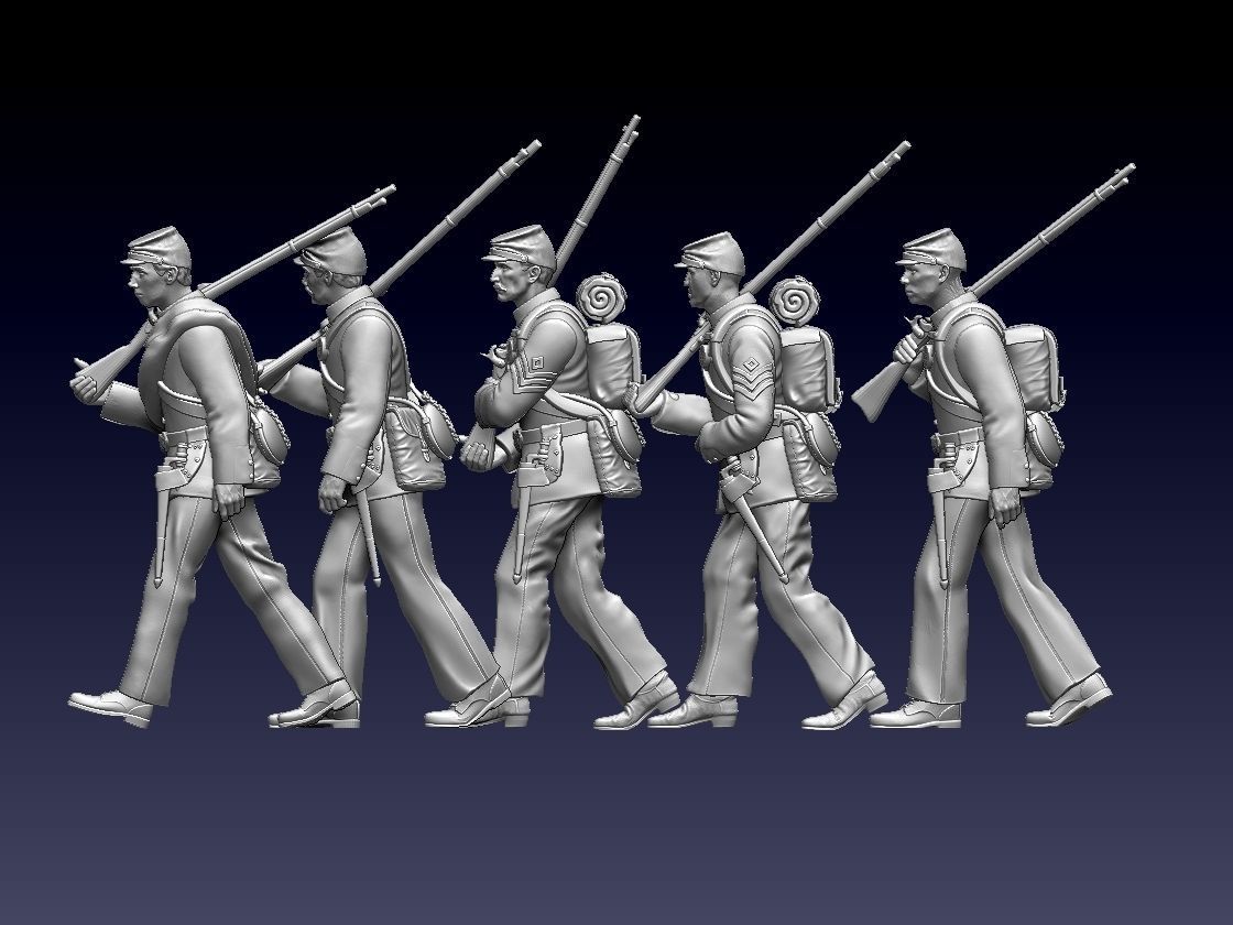 union infantry soldiers acw 3D print model_2
