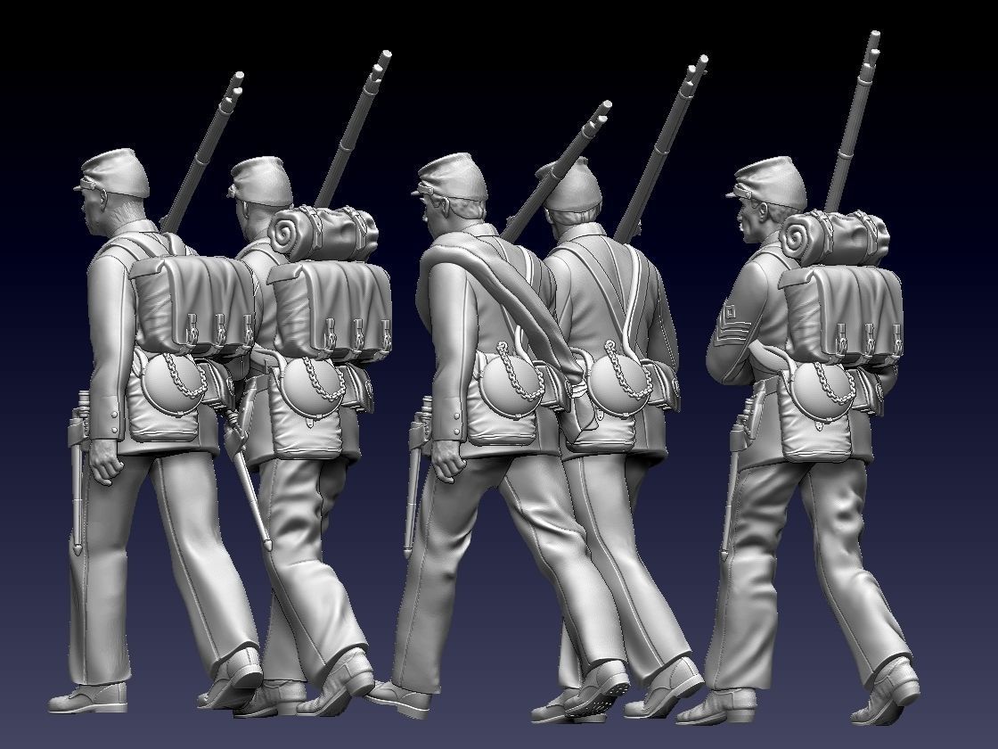 union infantry soldiers acw 3D print model_5