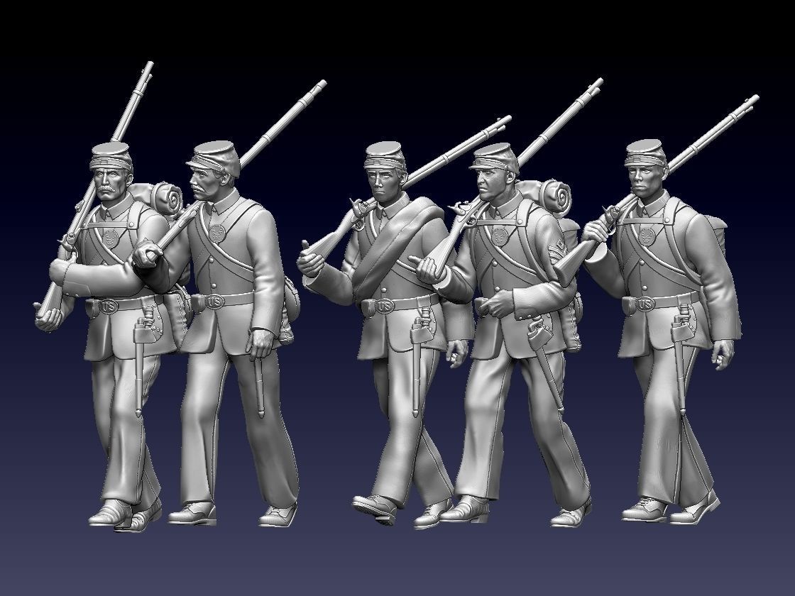 union infantry soldiers acw 3D print model_13