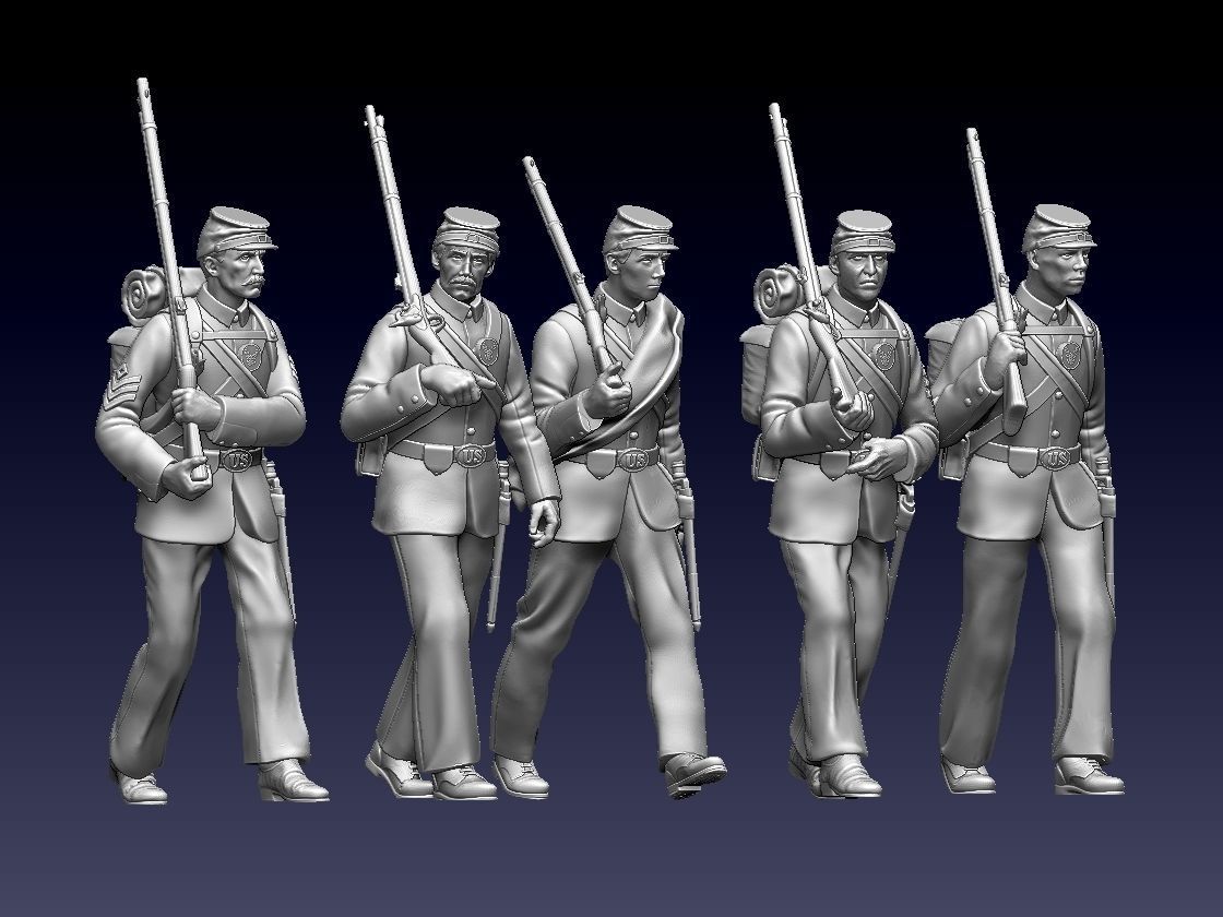 union infantry soldiers acw 3D print model_10