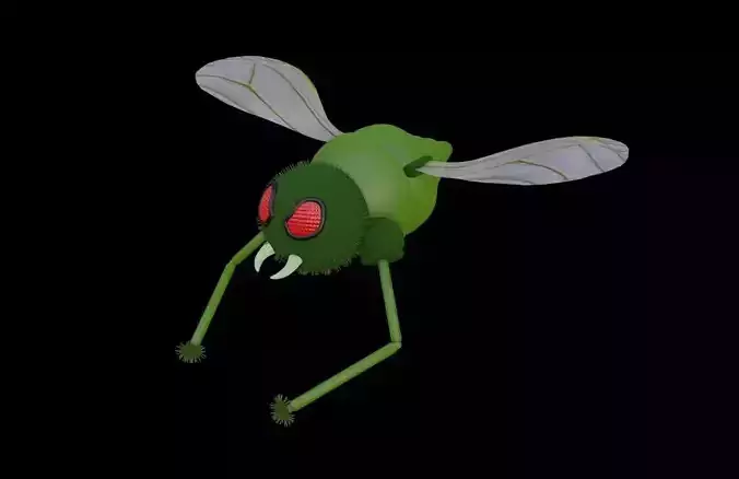 Alien Soldier Mosquito Low-poly 3D model