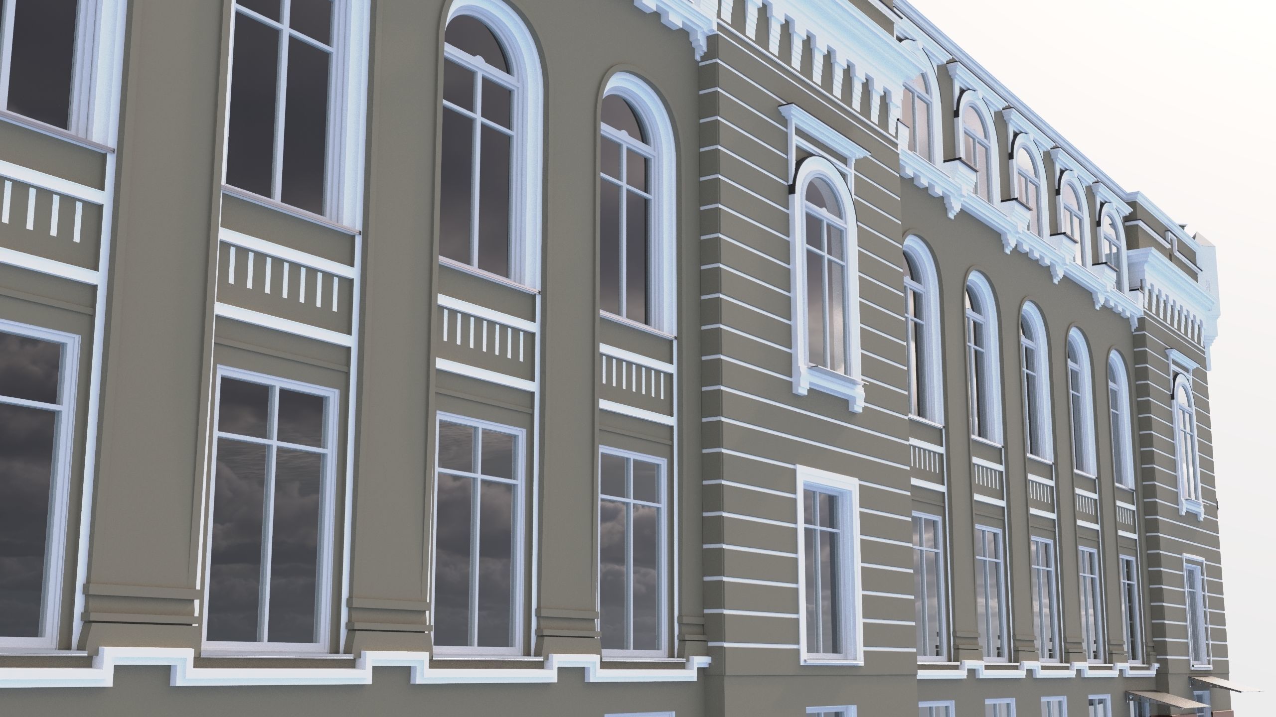 Classic residential building for the European Street 9 3D model Low-poly 3D model_4