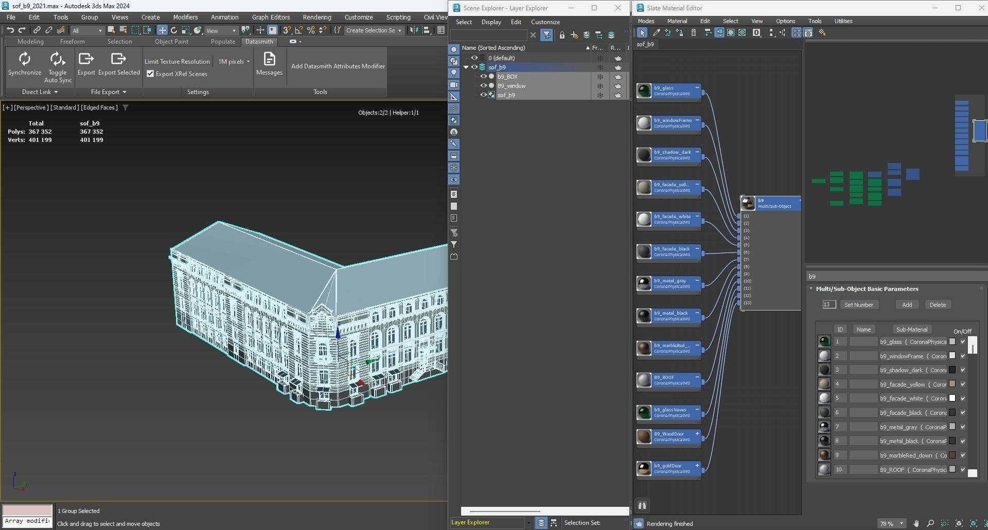 Classic residential building for the European Street 9 3D model Low-poly 3D model_7