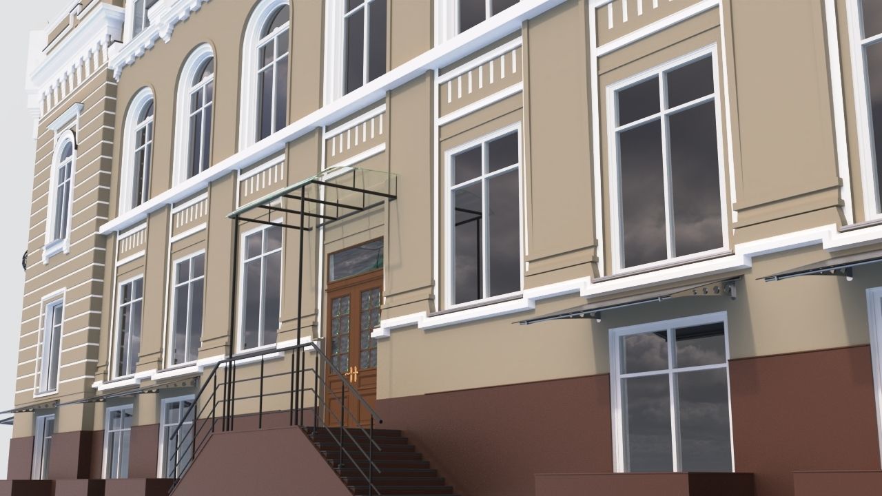 Classic residential building for the European Street 9 3D model Low-poly 3D model_3