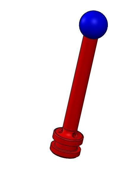 Fluid piston with nut head 3D print model_1