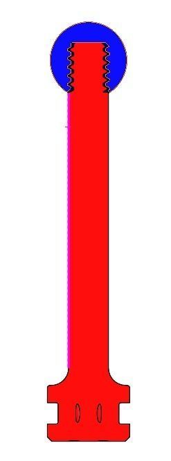 Fluid piston with nut head 3D print model_2