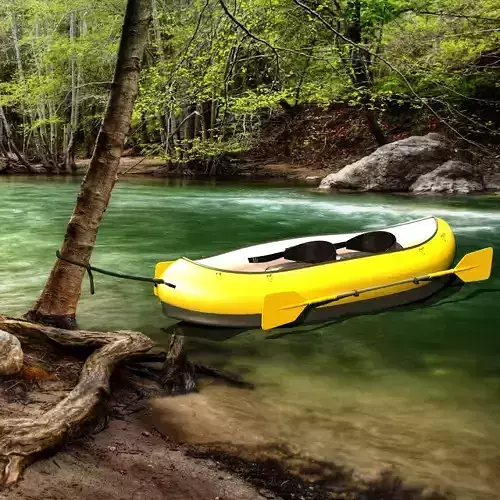 Tandem Canoe 4K 3D model