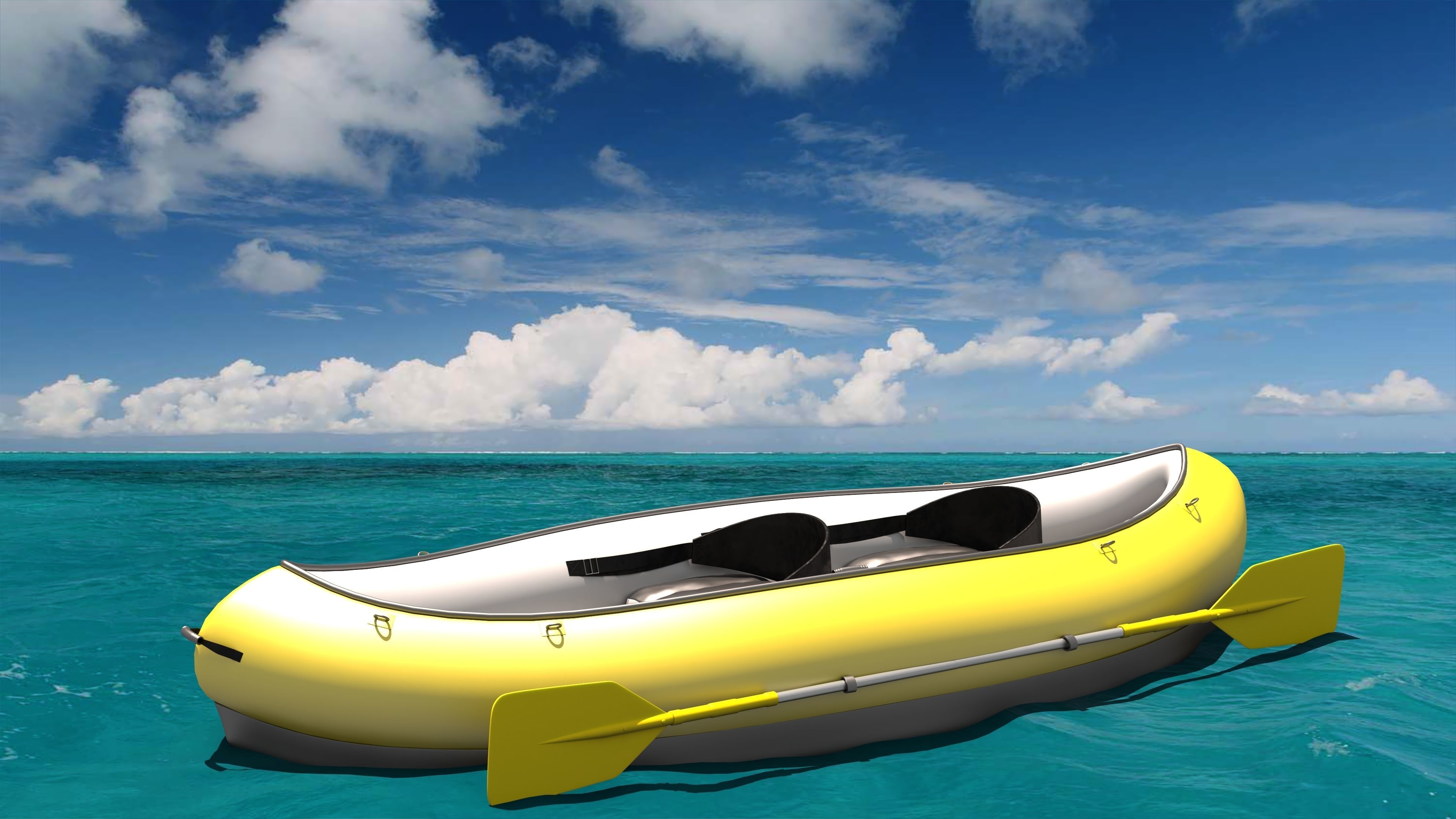 Tandem Canoe 4K 3D model_5