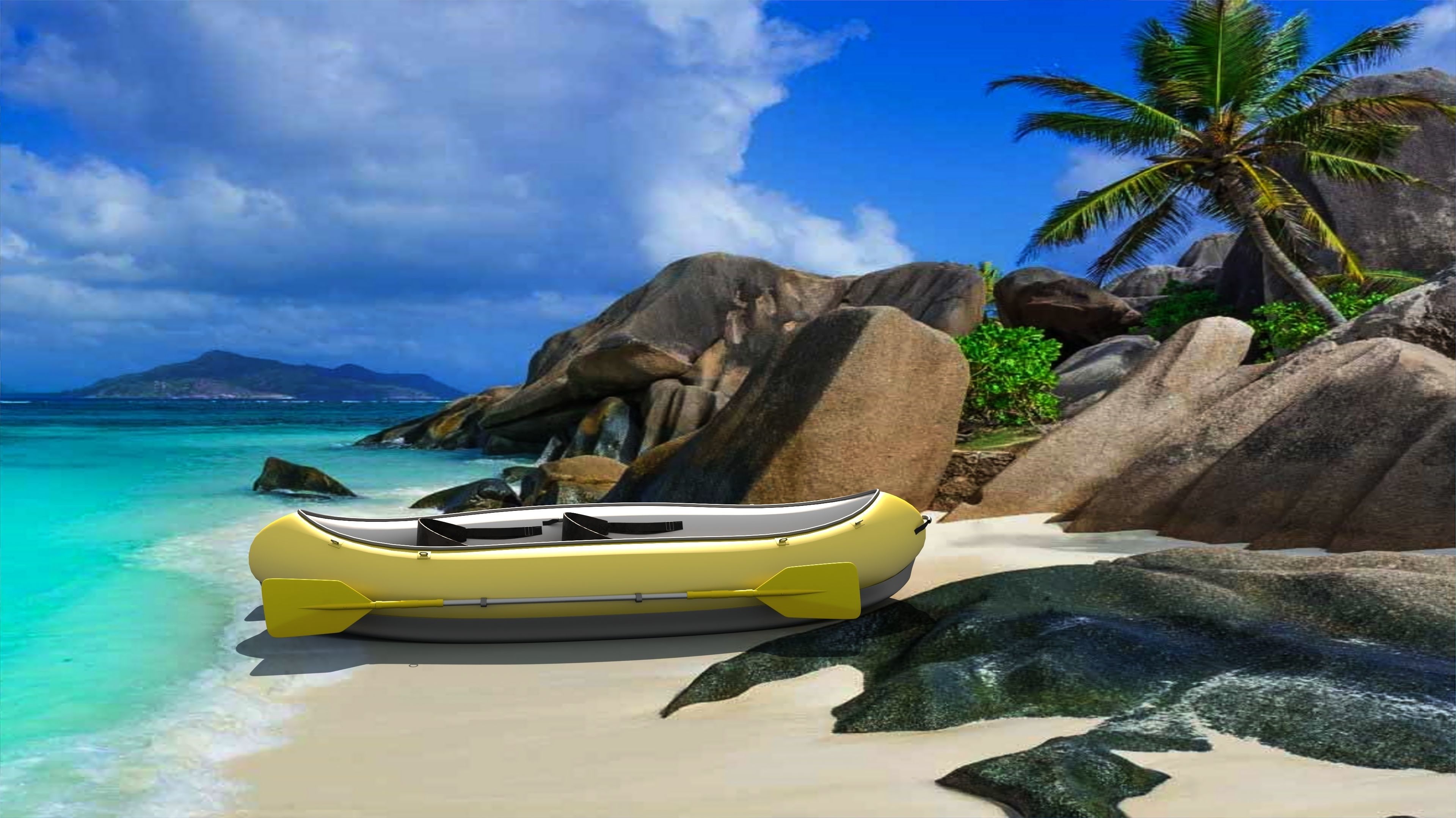 Tandem Canoe 4K 3D model_2