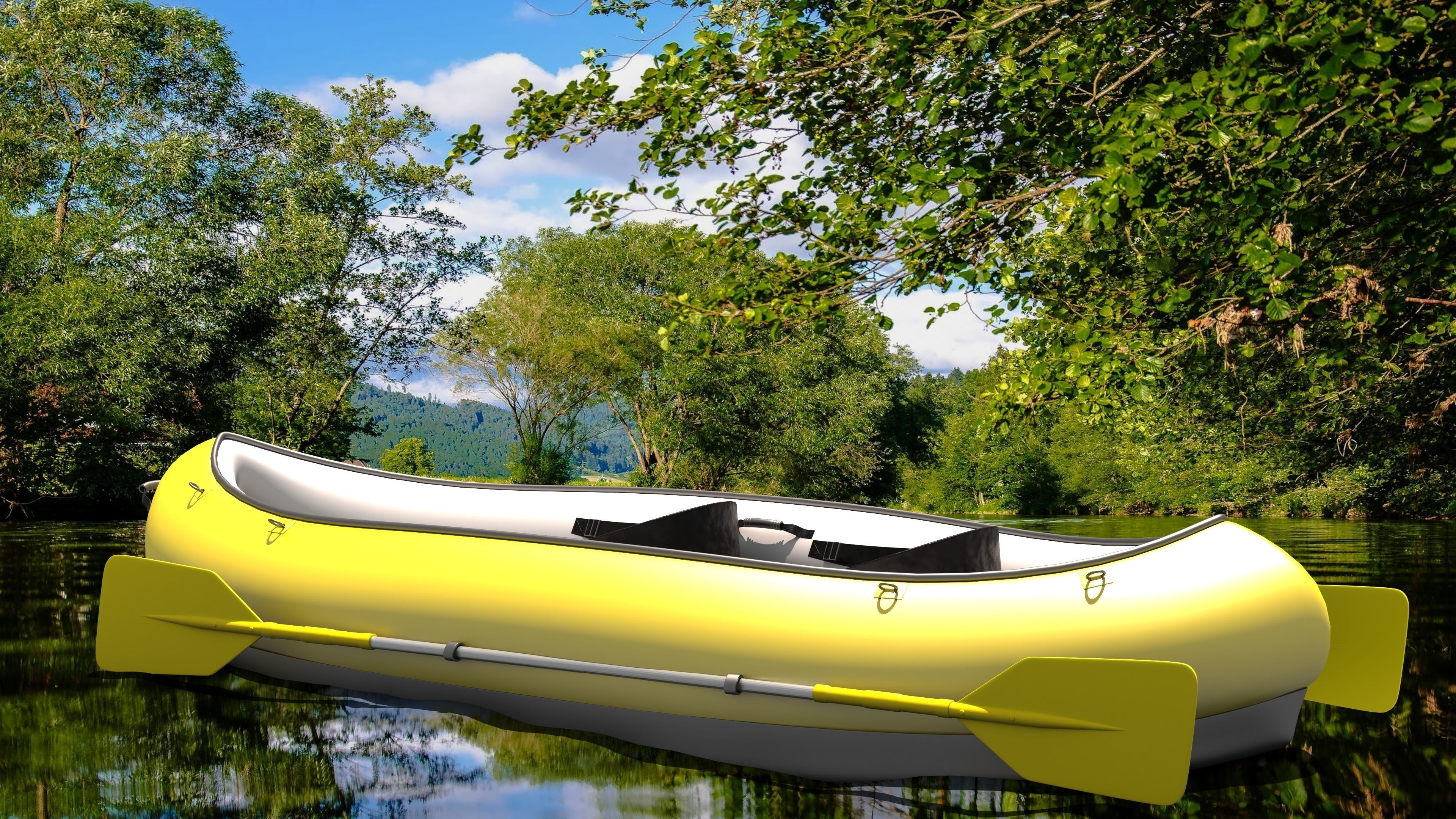 Tandem Canoe 4K 3D model_4