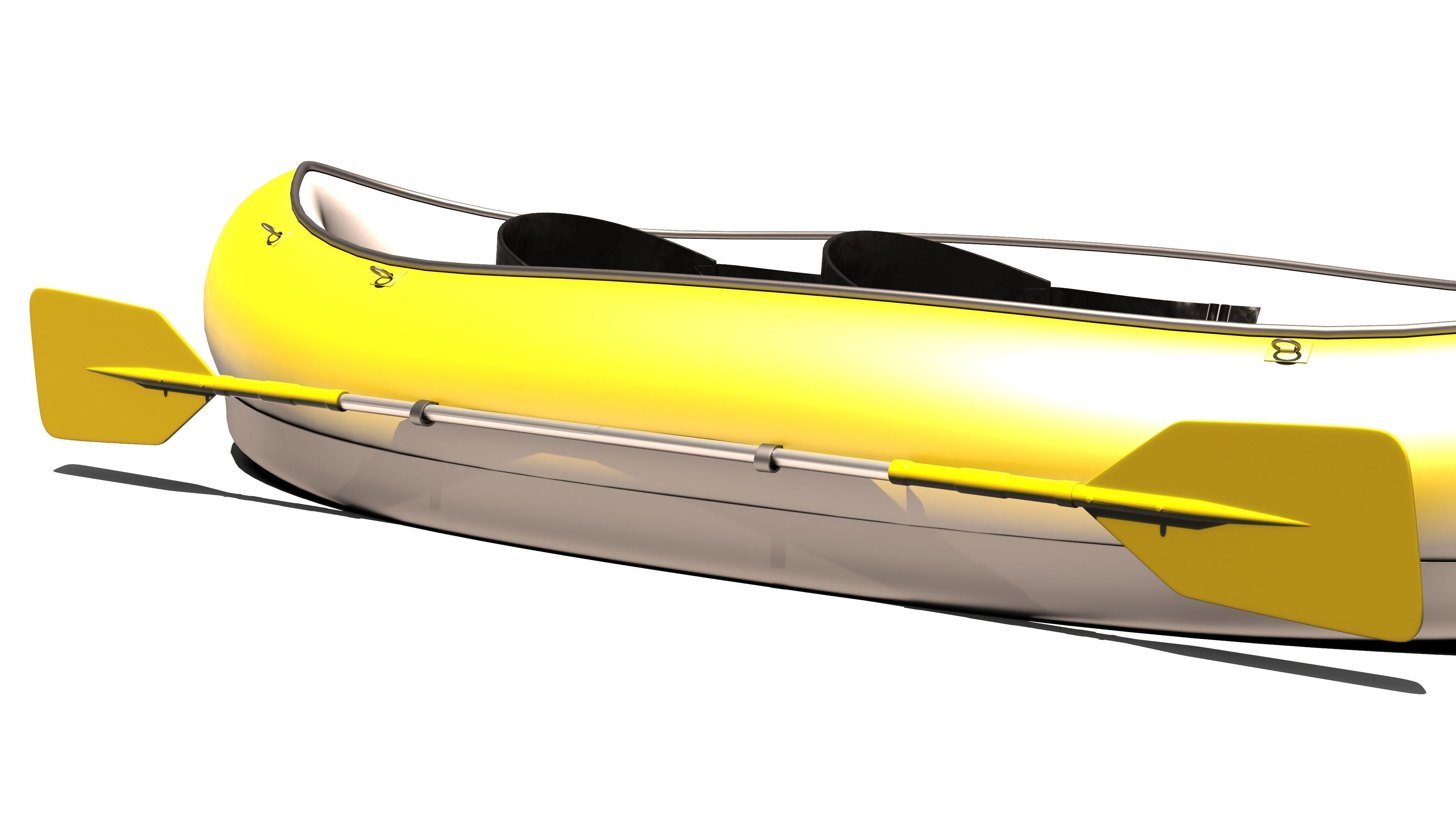 Tandem Canoe 4K 3D model_9