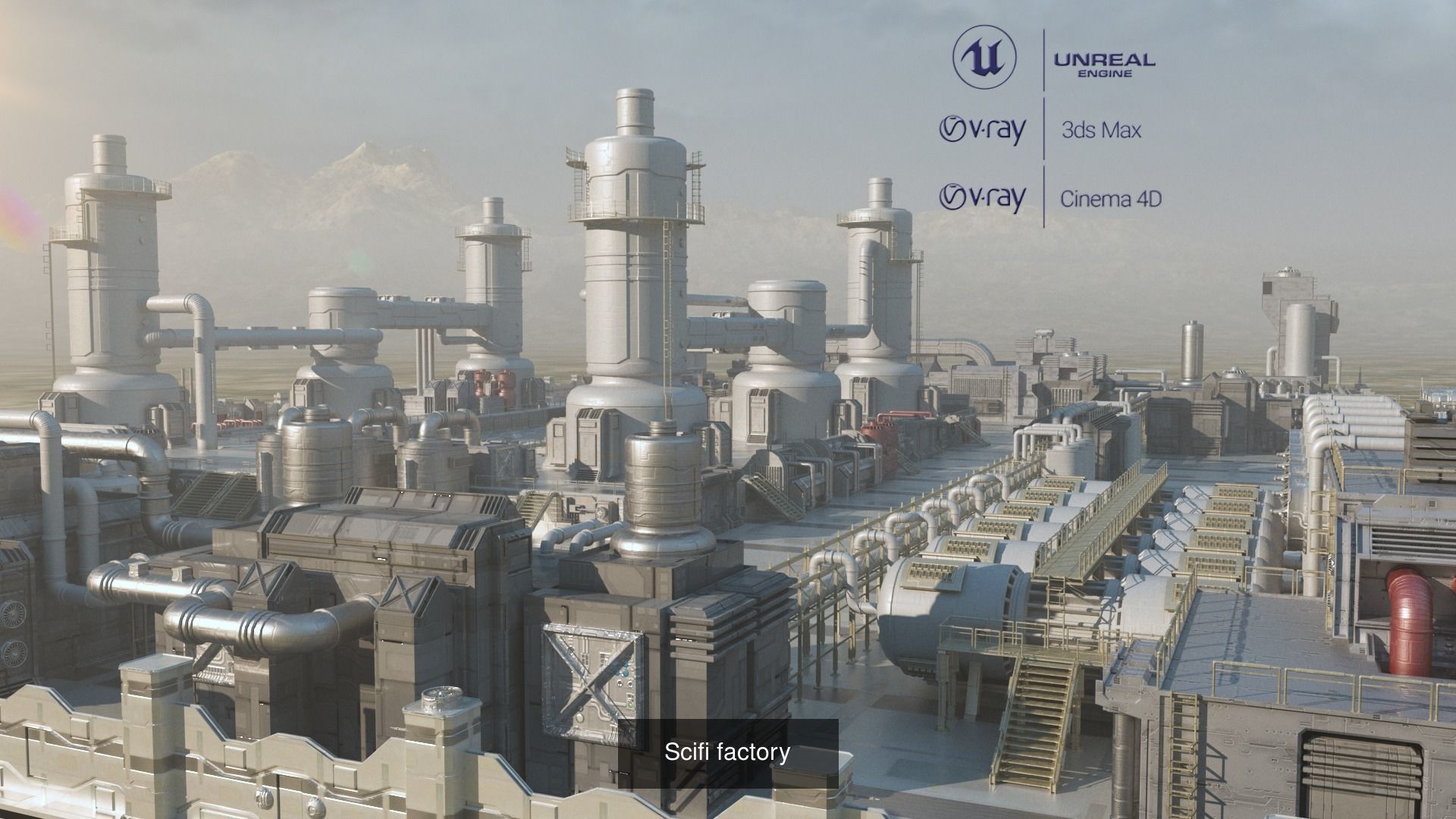 Four Sci-fi Factory 3D Model Collection_5