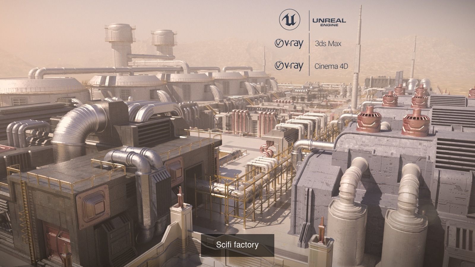 Four Sci-fi Factory 3D Model Collection_7