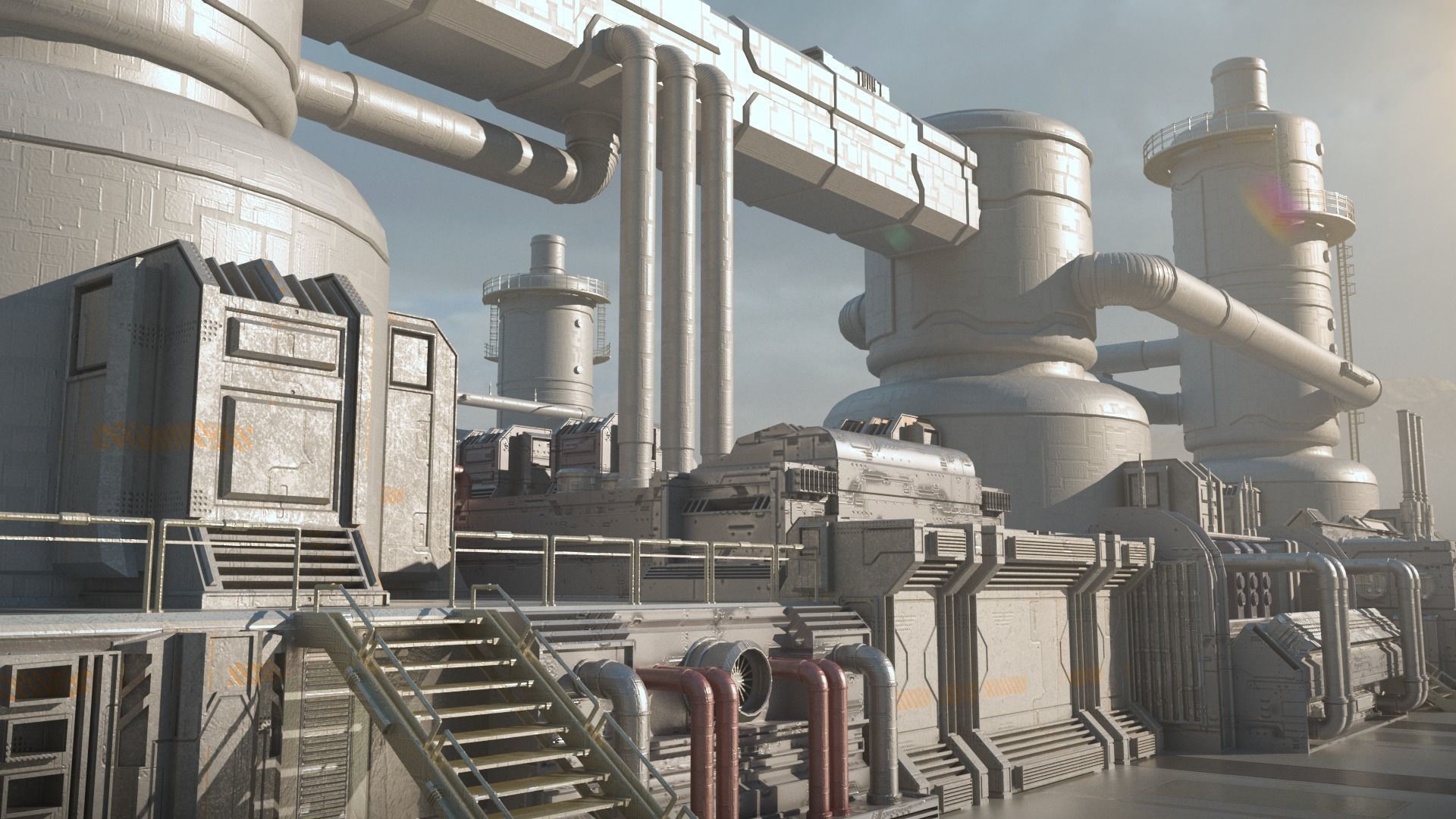 Four Sci-fi Factory 3D Model Collection_24