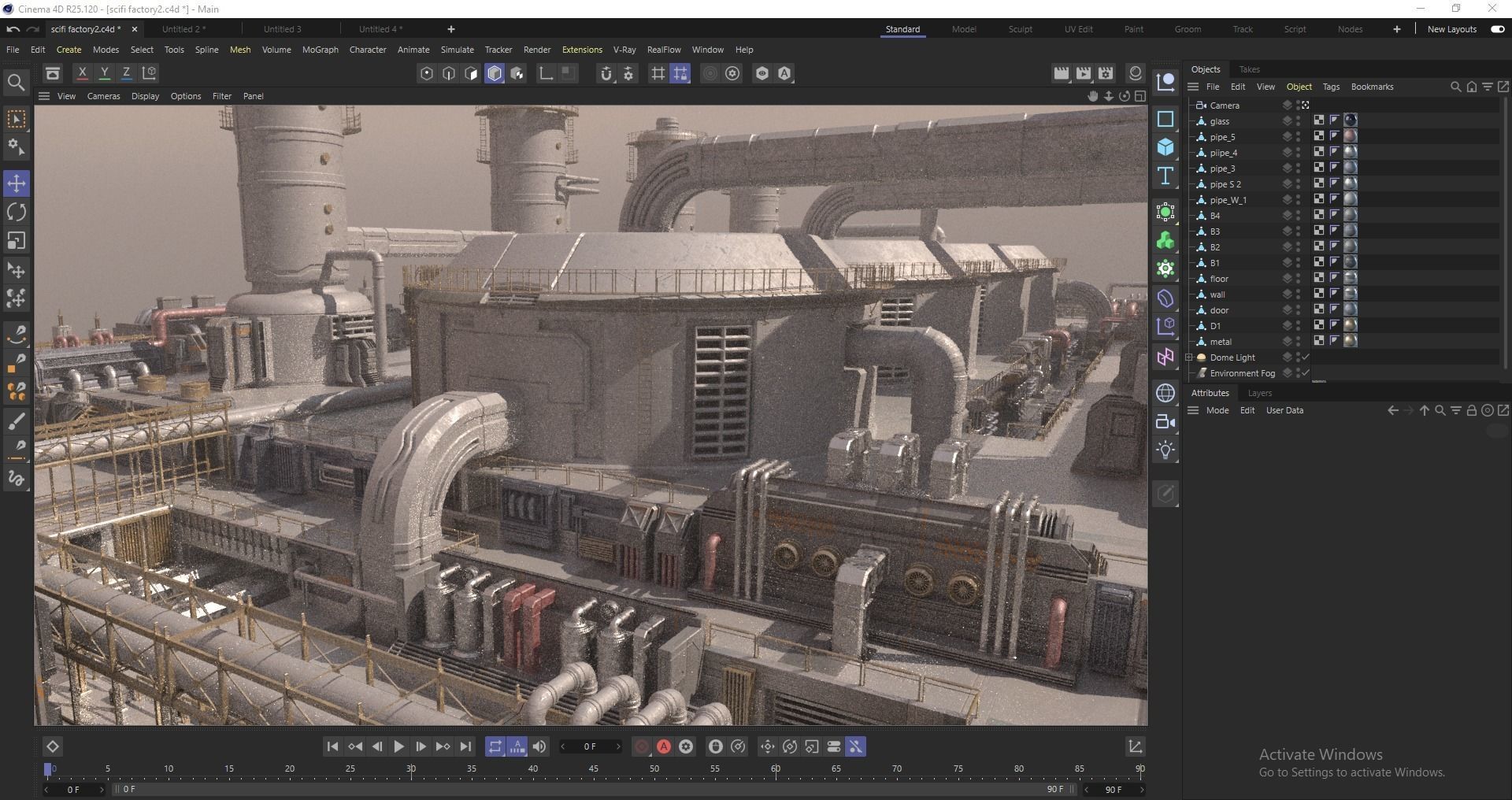 Four Sci-fi Factory 3D Model Collection_21