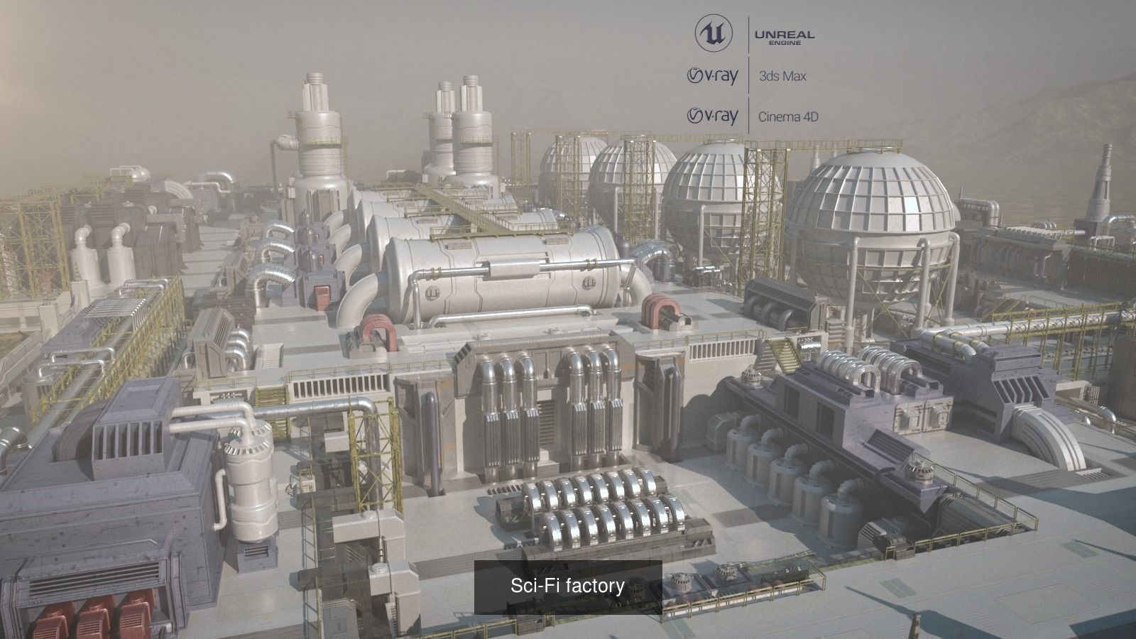 Four Sci-fi Factory 3D Model Collection_8
