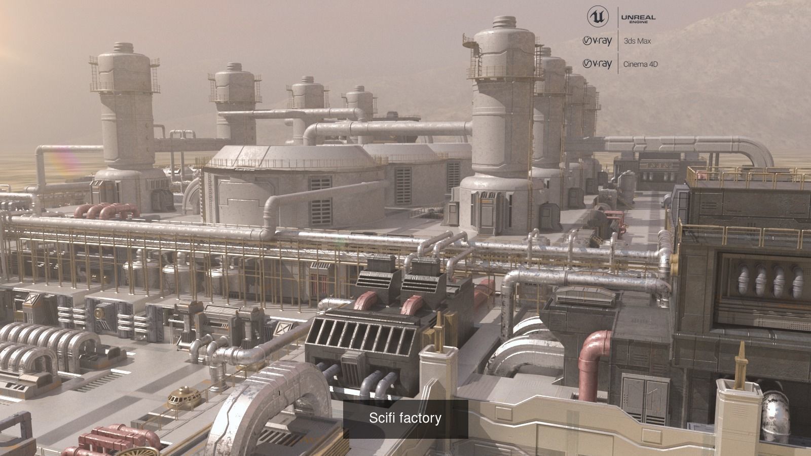 Four Sci-fi Factory 3D Model Collection_6