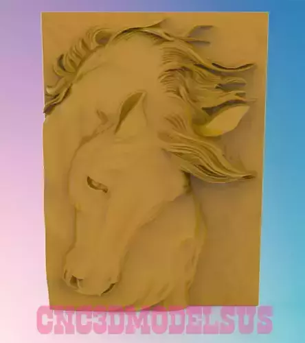 horse Head 5 3D MODEL STL FILE FOR CNC ROUTER LASER