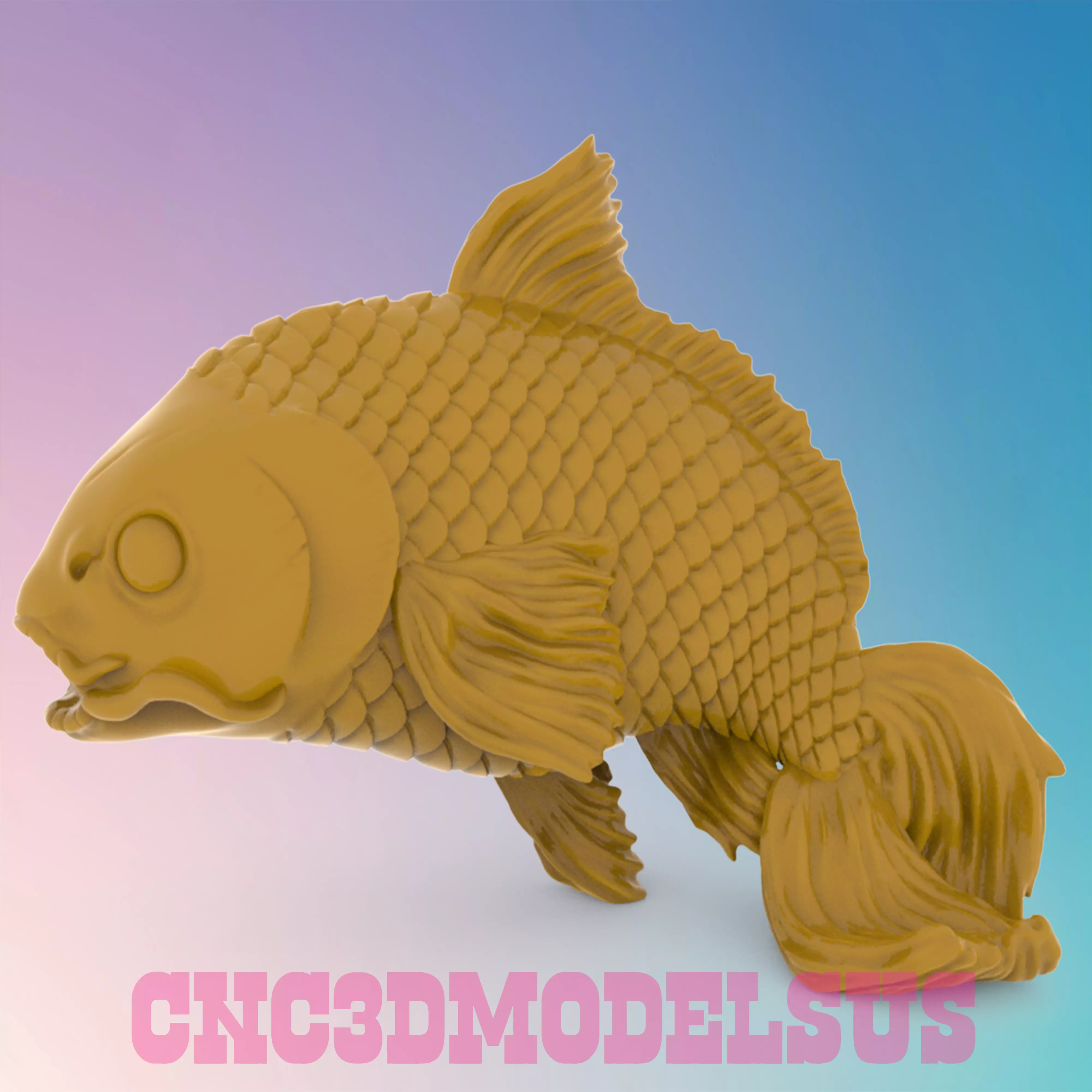 Carp fish 3 3D MODEL STL FILE FOR CNC ROUTER LASER 3D print model