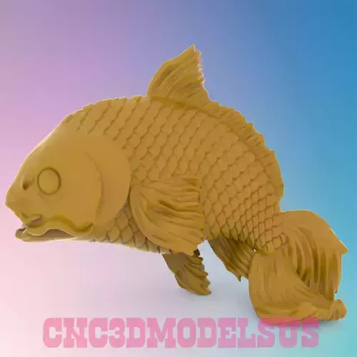 Carp fish 3 3D MODEL STL FILE FOR CNC ROUTER LASER 3D print model