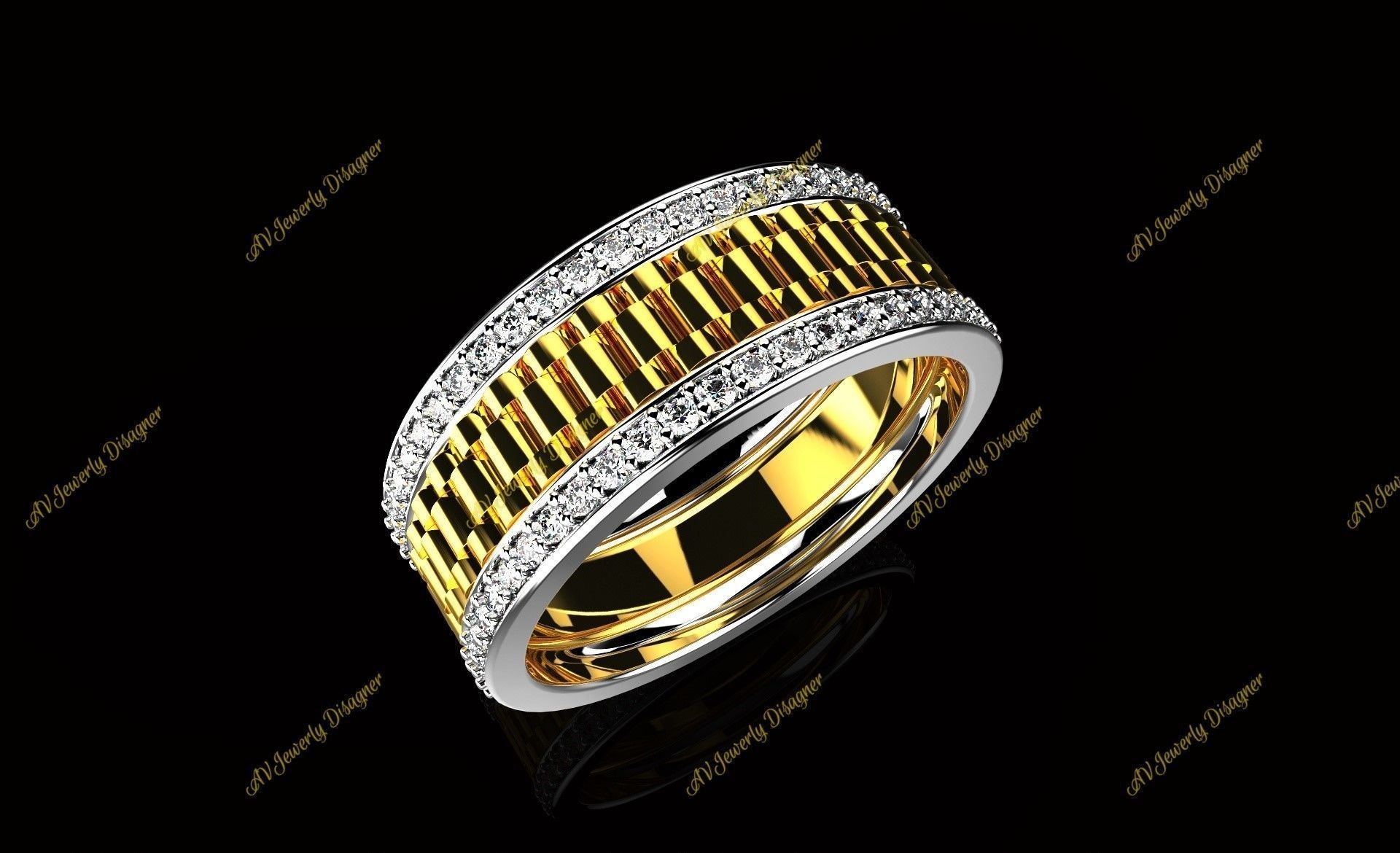 AV Designe 233 Men Ring 3D print model_3