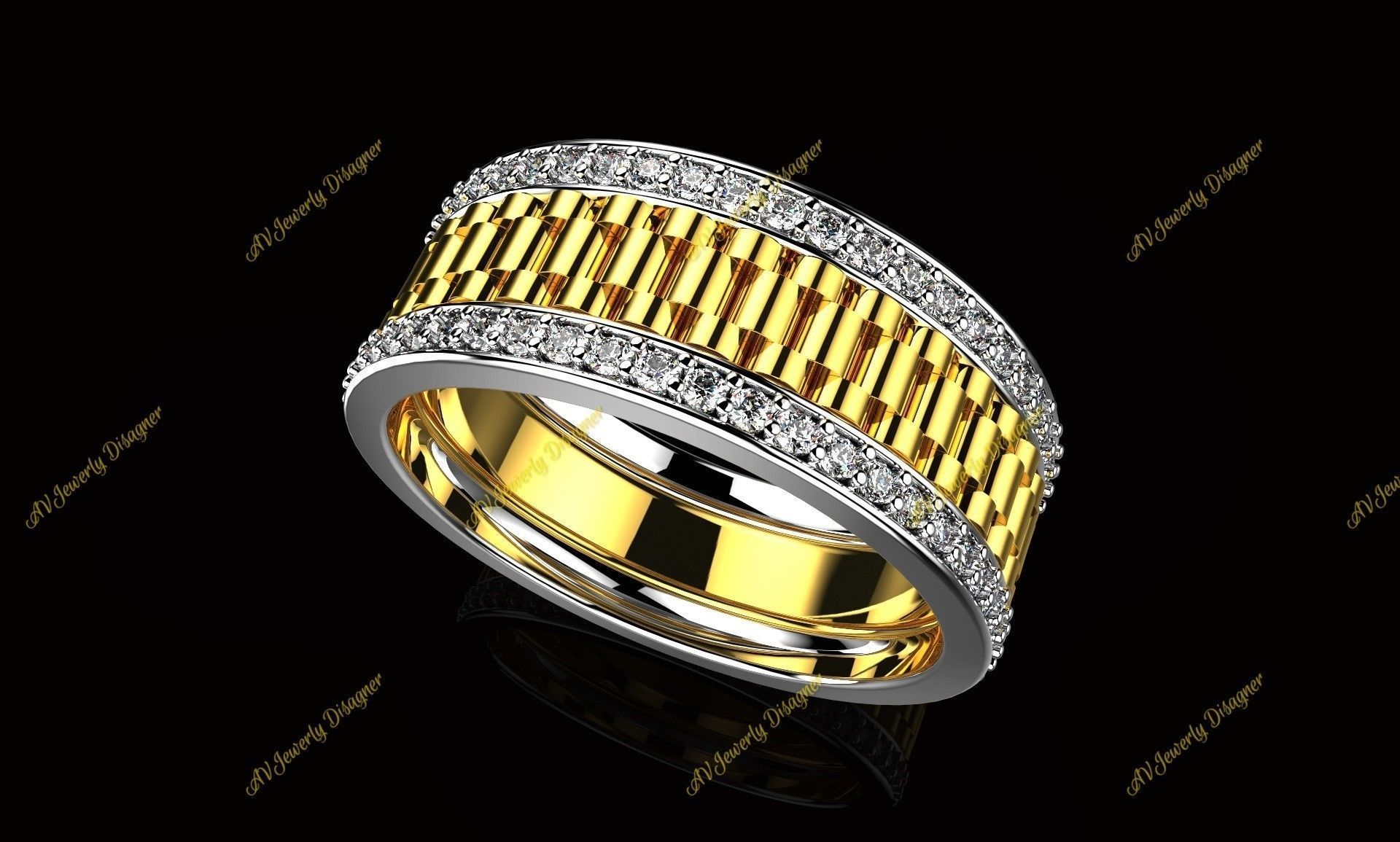 AV Designe 233 Men Ring 3D print model_1