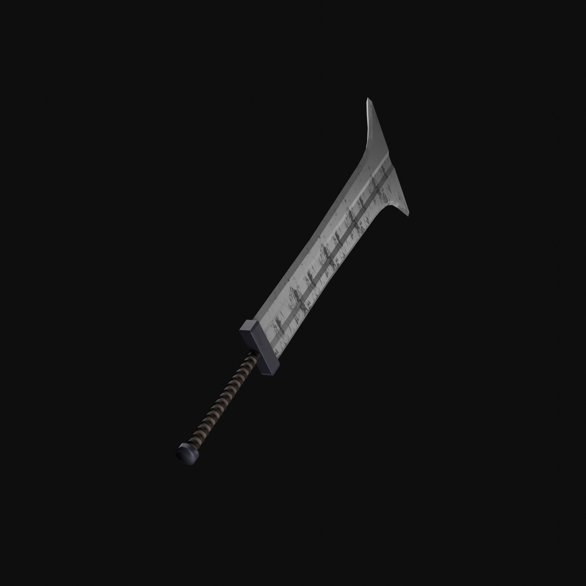 Big Sword Warrior Low-poly 3D model_3