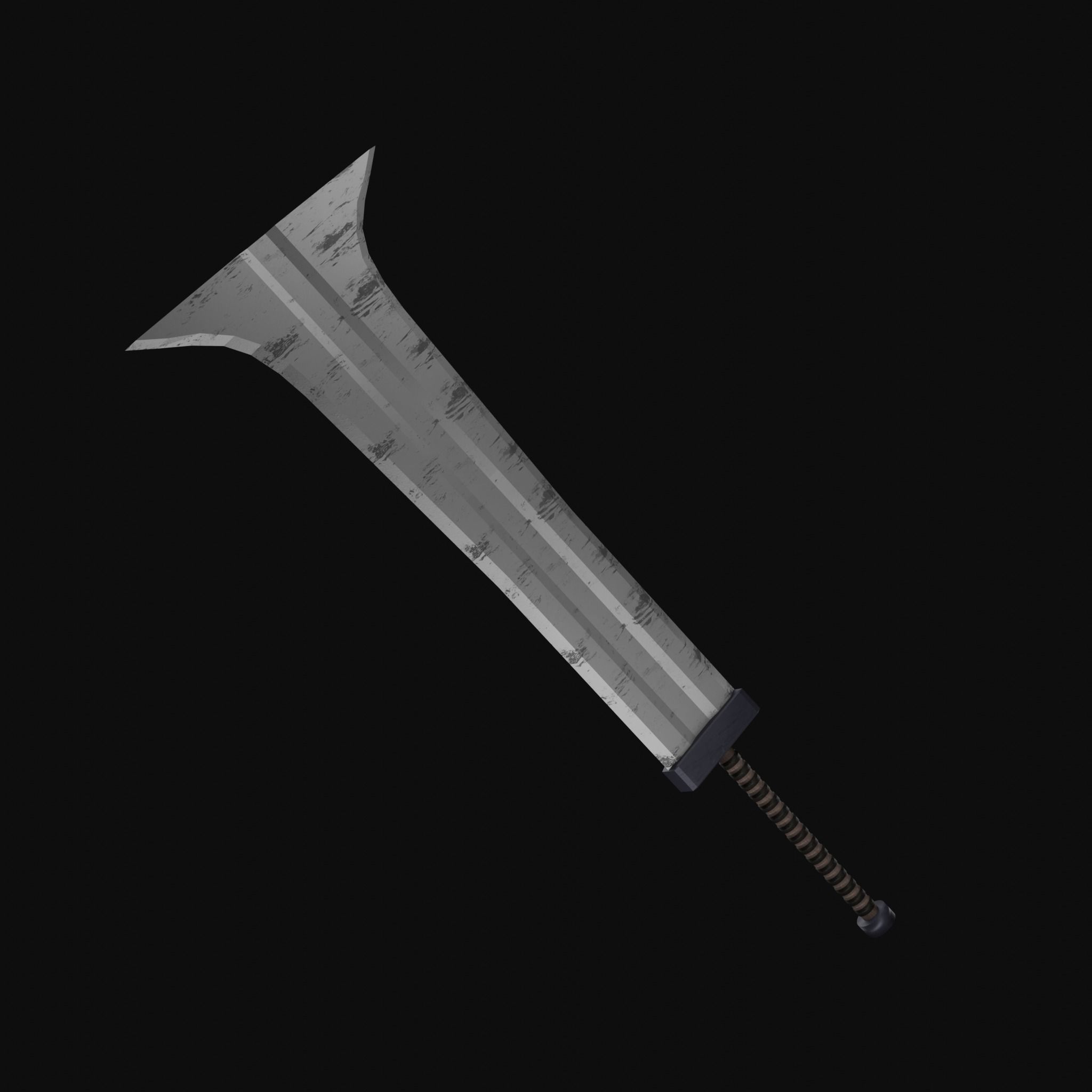 Big Sword Warrior Low-poly 3D model_1