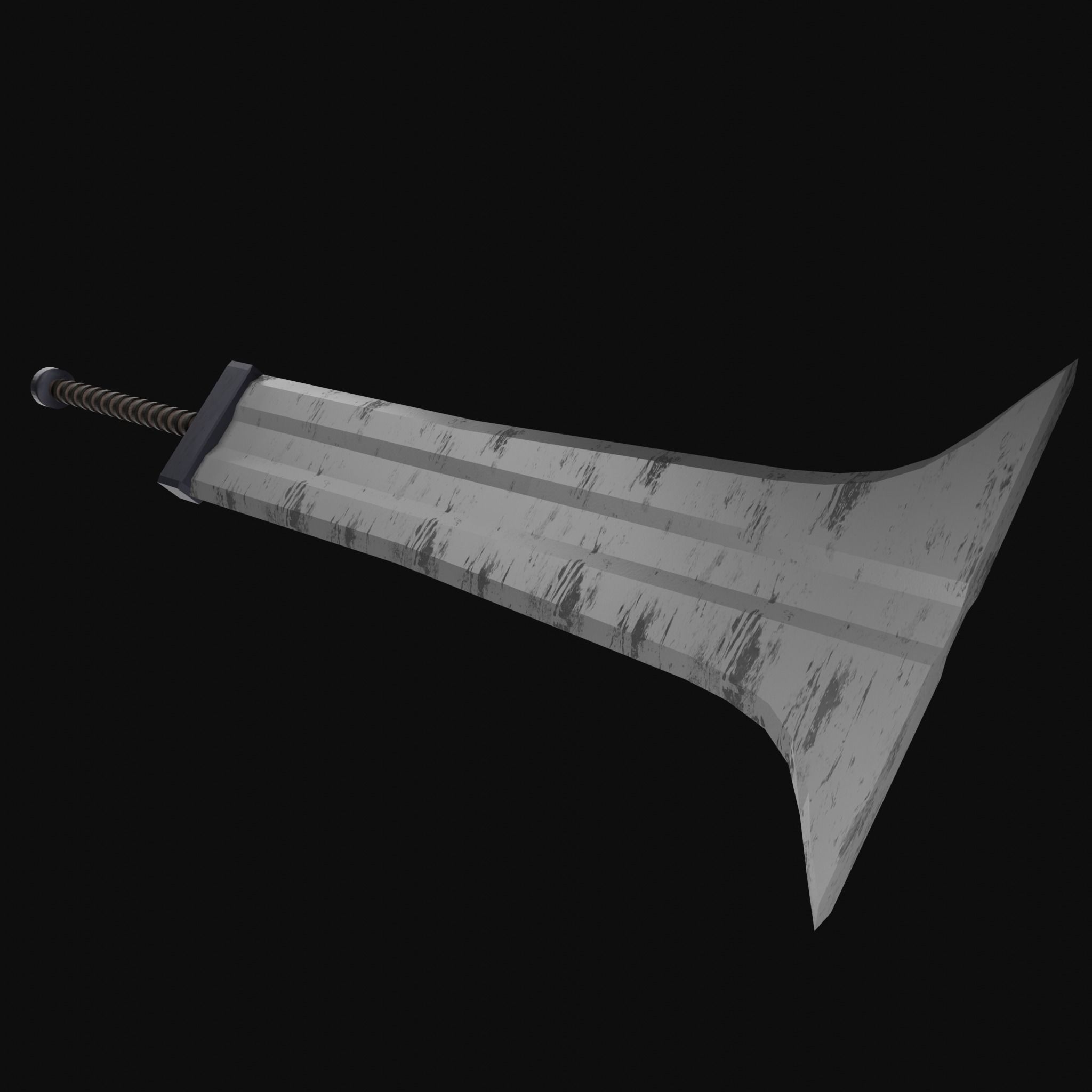 Big Sword Warrior Low-poly 3D model_4