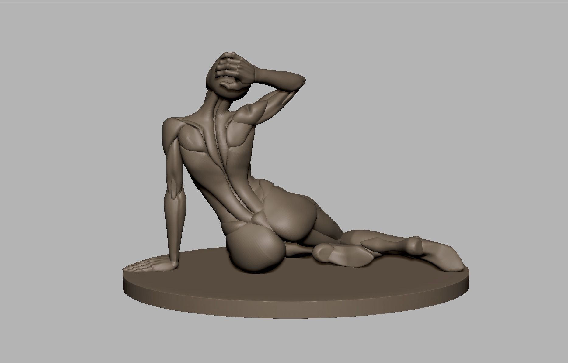 Posed basemeshes of sitting woman 3D print model_5
