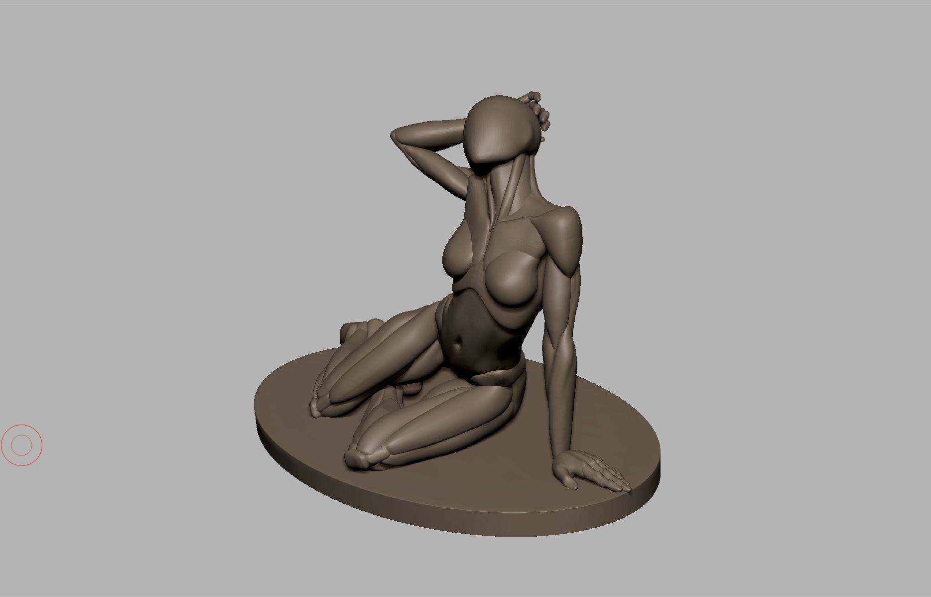 Posed basemeshes of sitting woman 3D print model_2