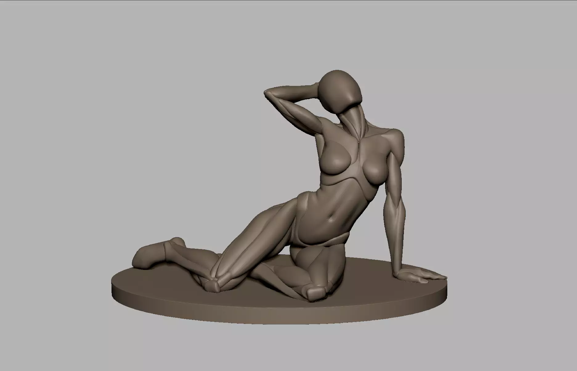 Posed basemeshes of sitting woman 3D print model_0