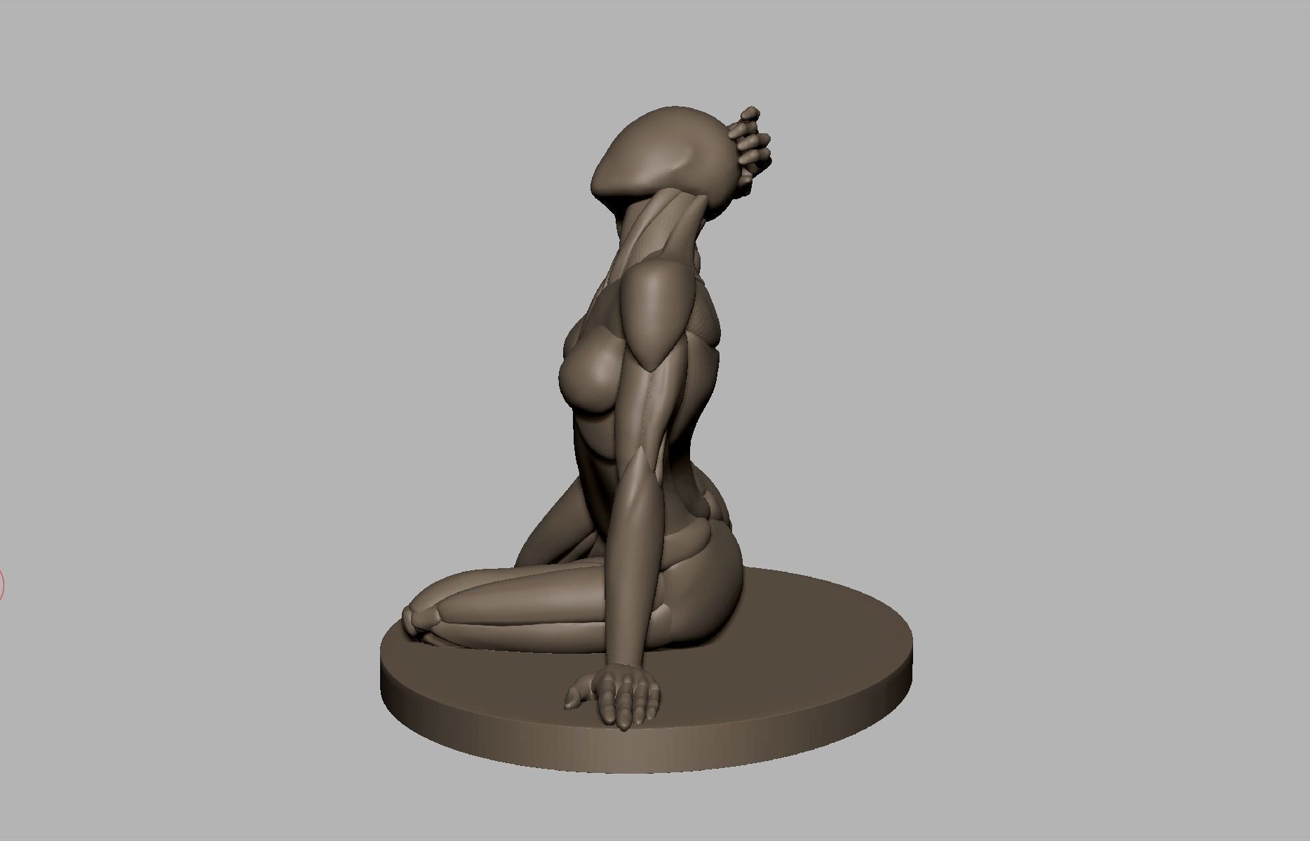 Posed basemeshes of sitting woman 3D print model_3
