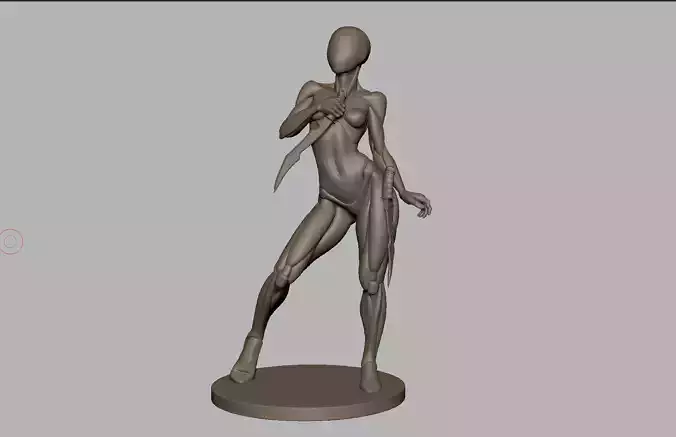 Posed female basemeshes with blades 3D print model