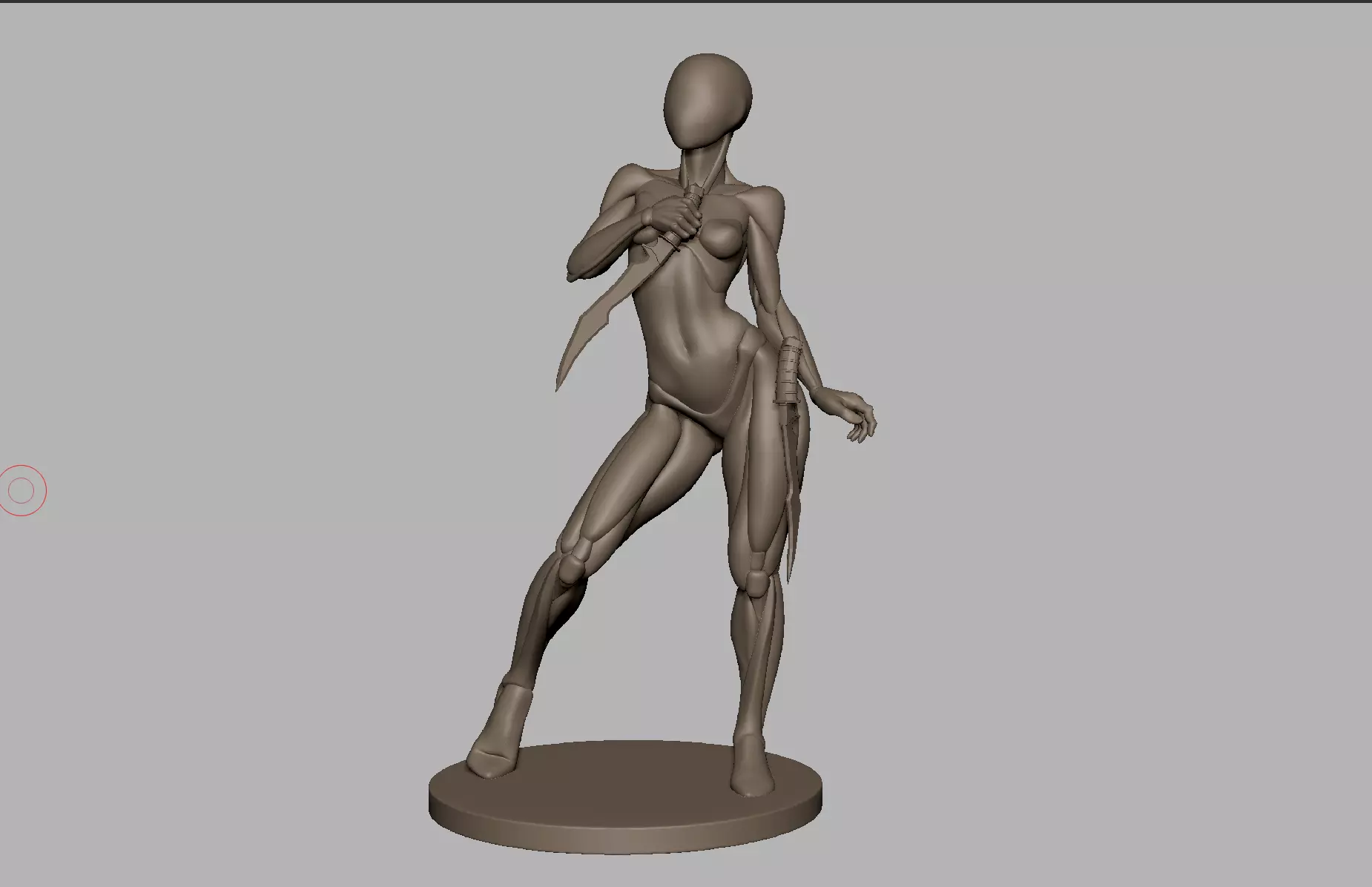 Posed female basemeshes with blades 3D print model_0
