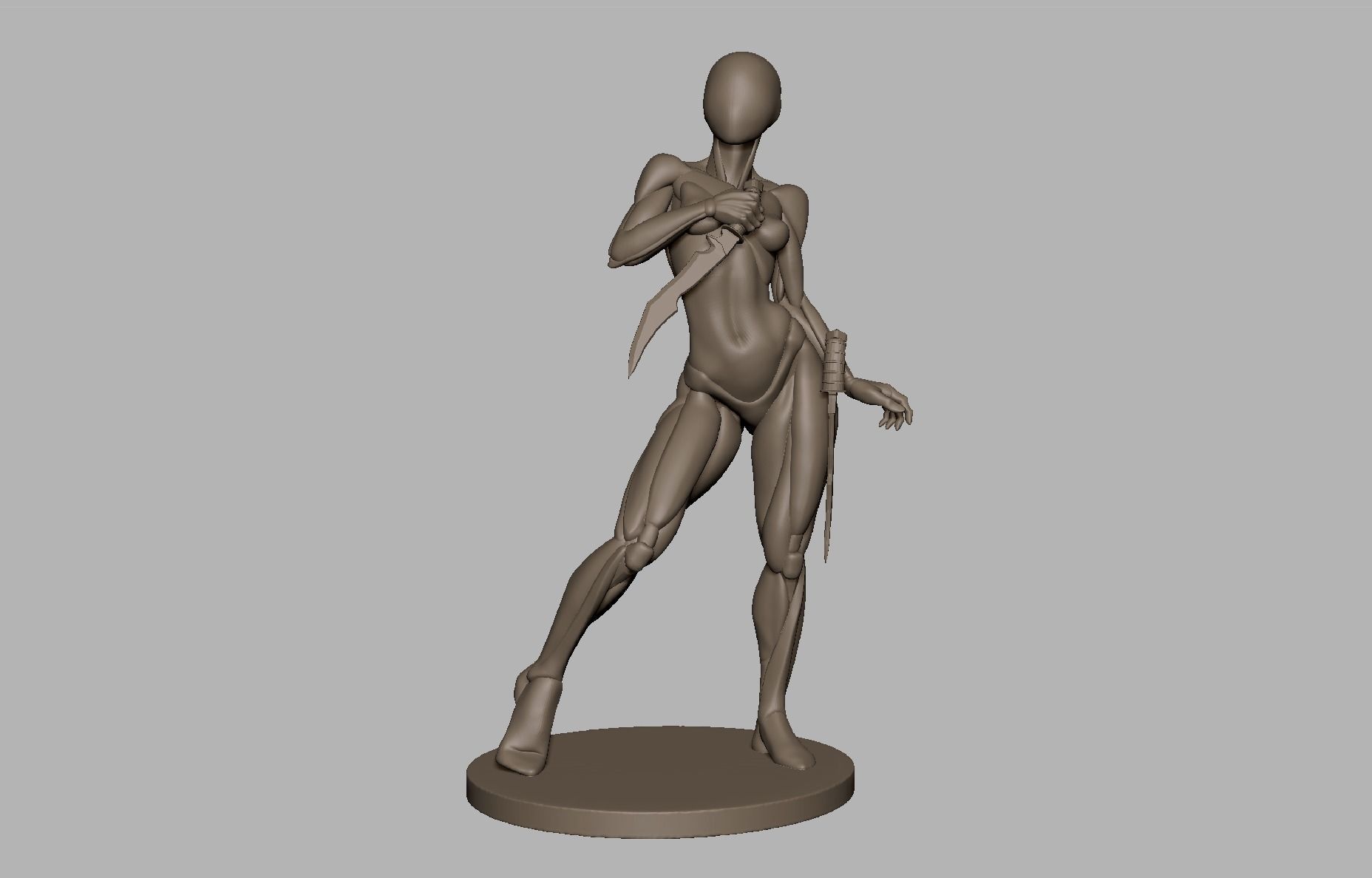 Set of posed base meshes  3D print model_11