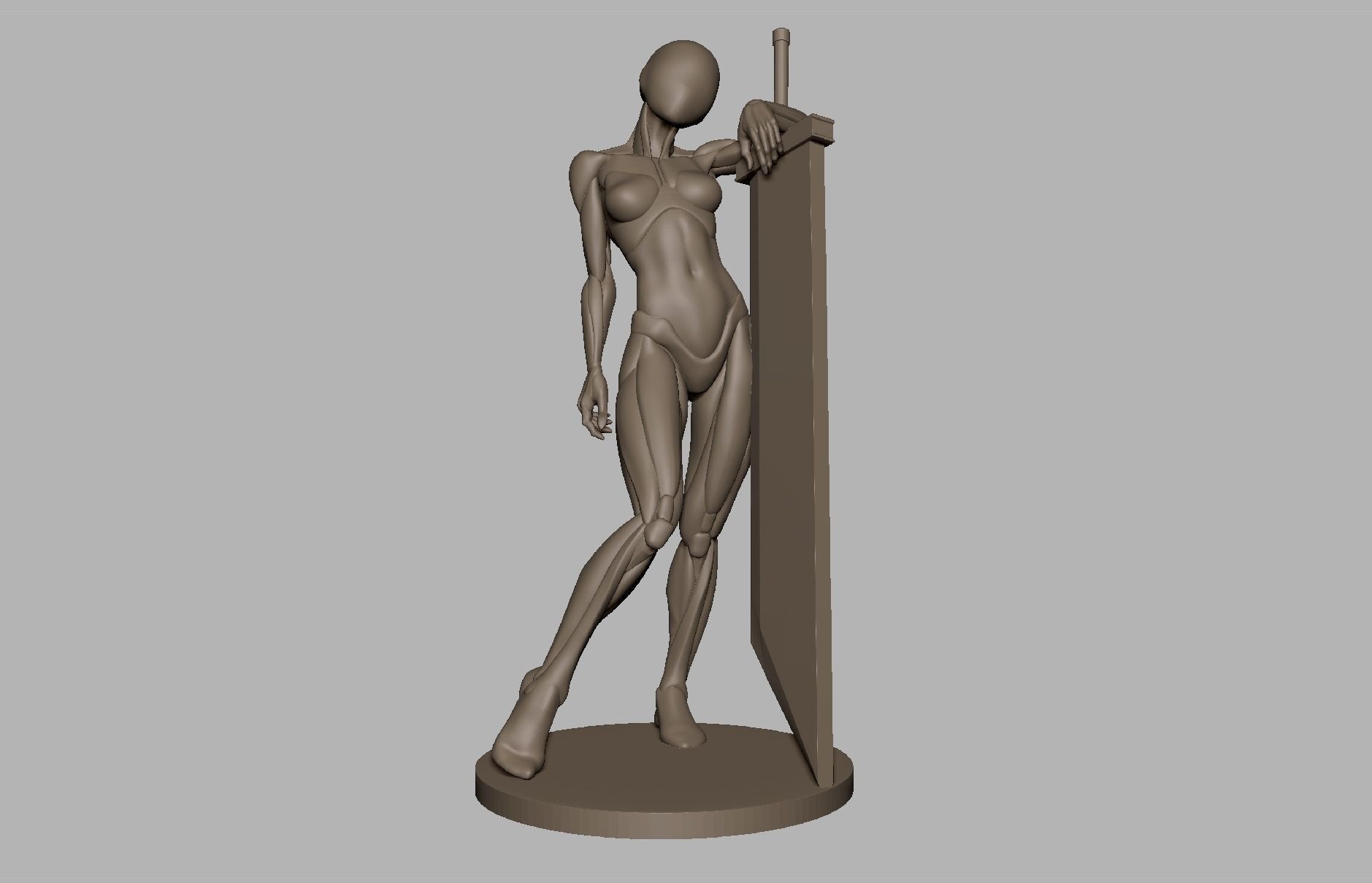 Set of posed base meshes  3D print model_6