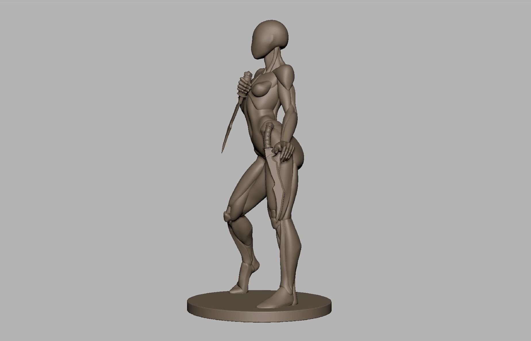 Set of posed base meshes  3D print model_15