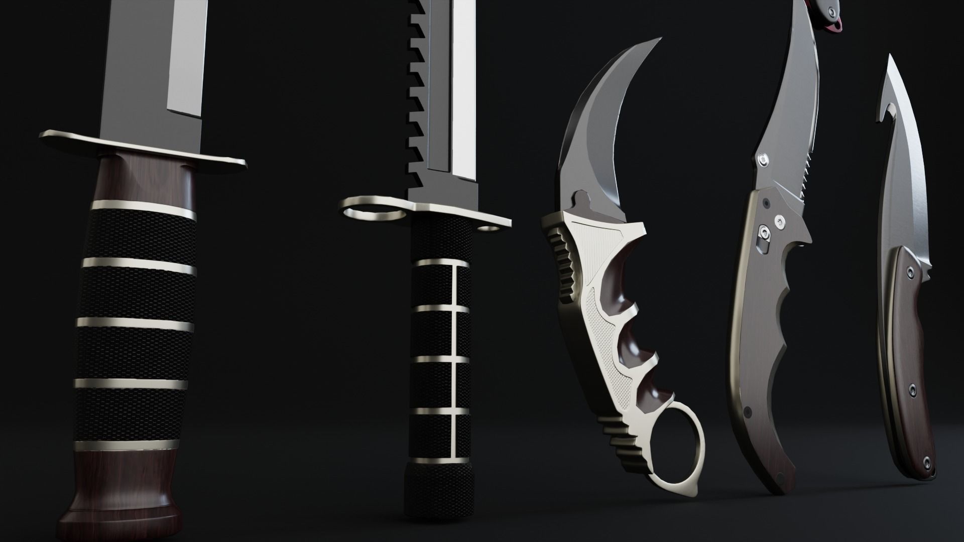 Knife Low-poly 3D model_12