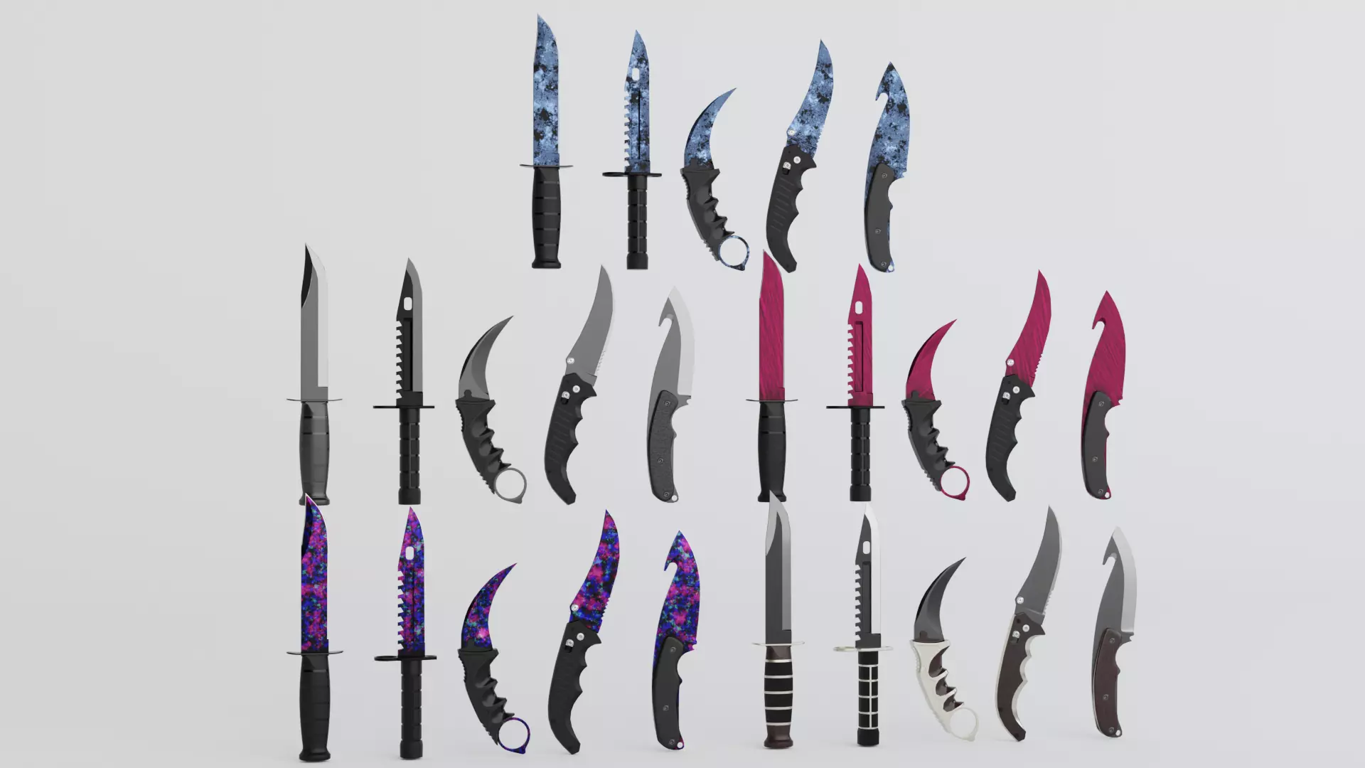 Knife Low-poly 3D model_0