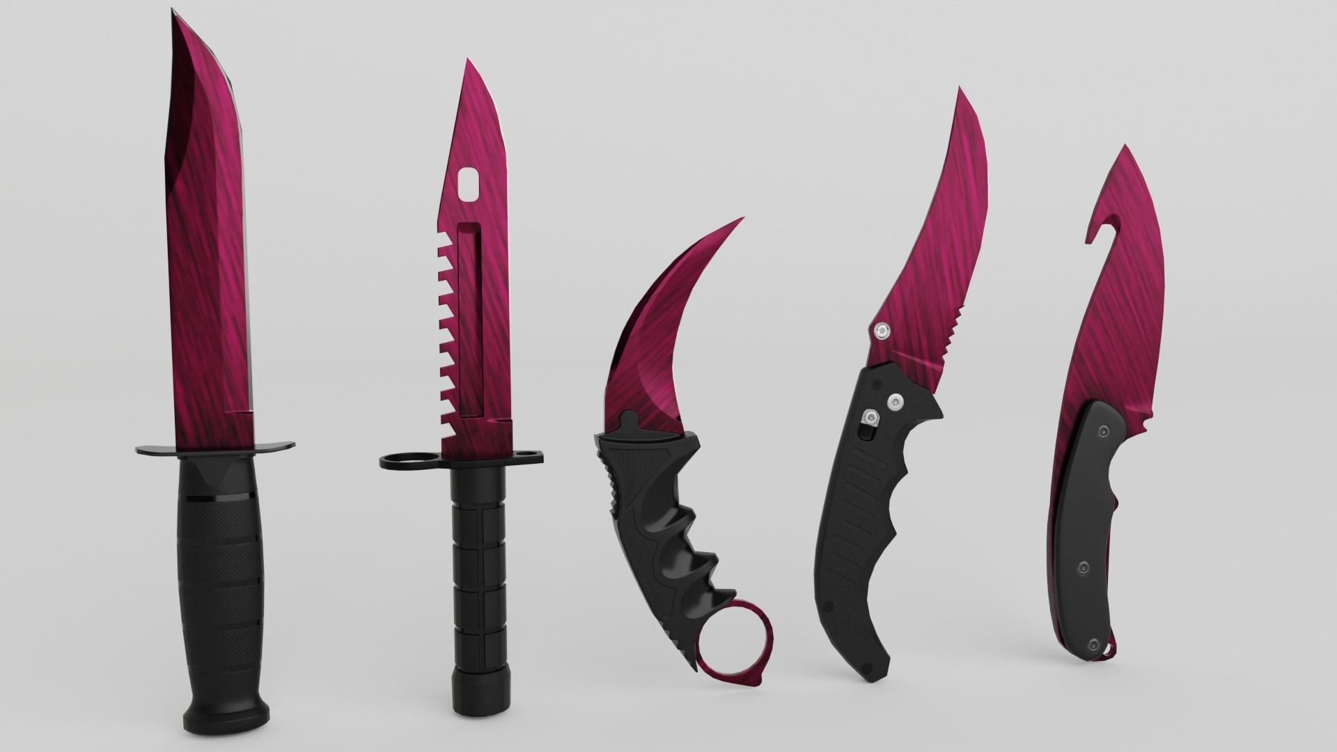 Knife Low-poly 3D model_7