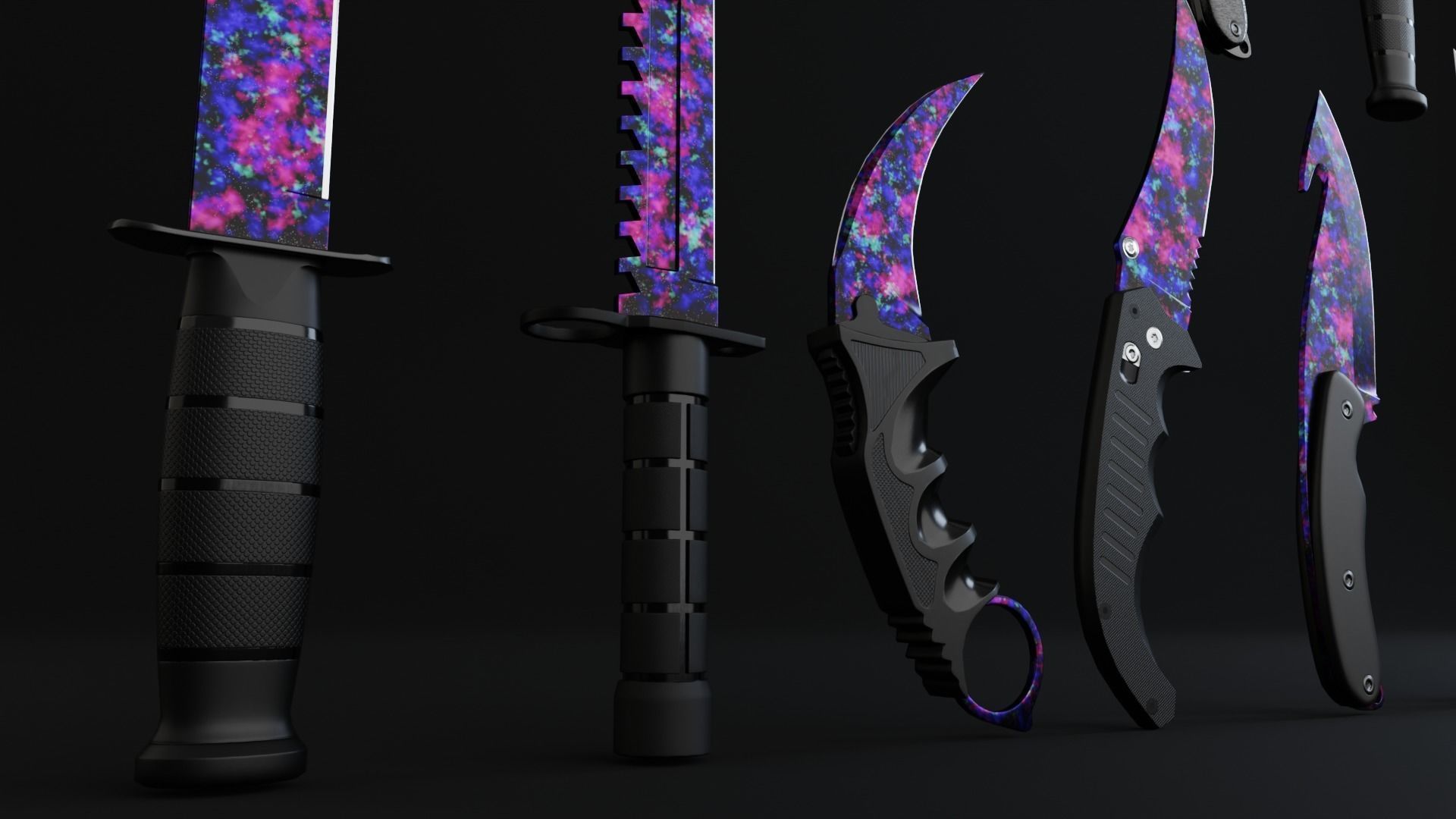 Knife Low-poly 3D model_11