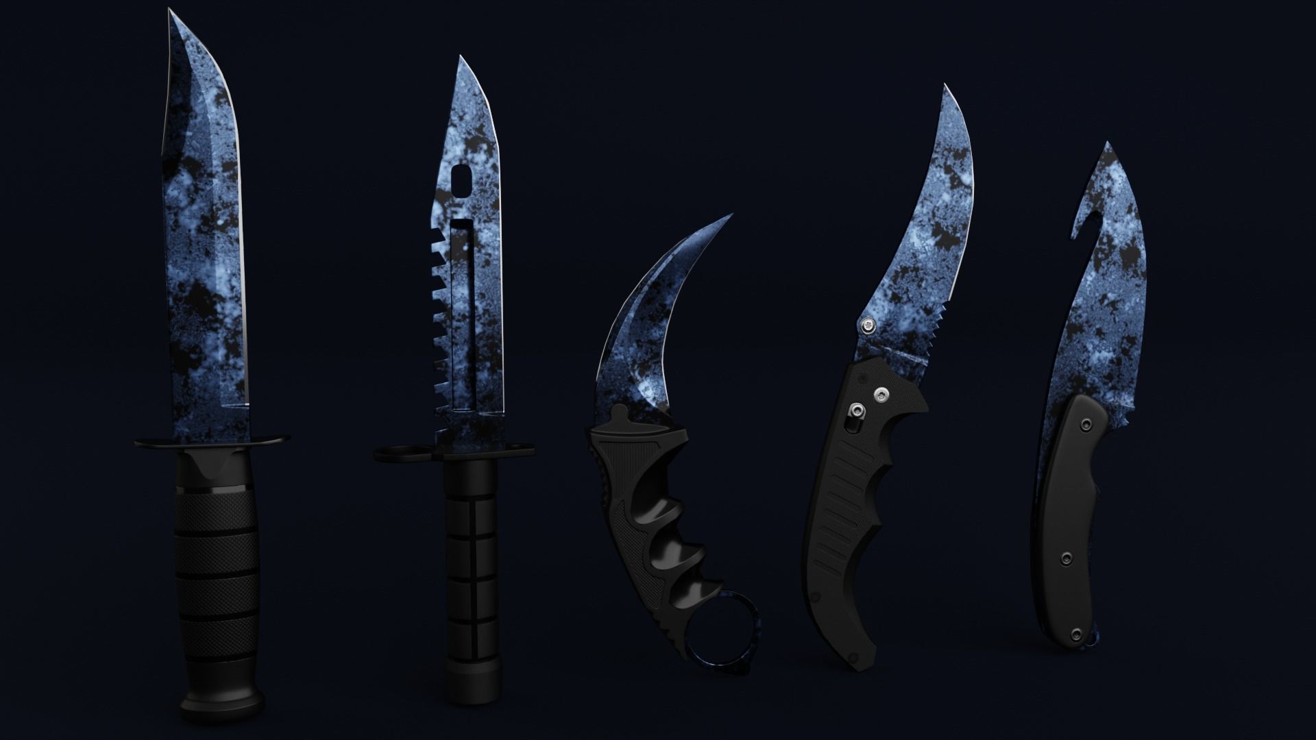 Knife Low-poly 3D model_10