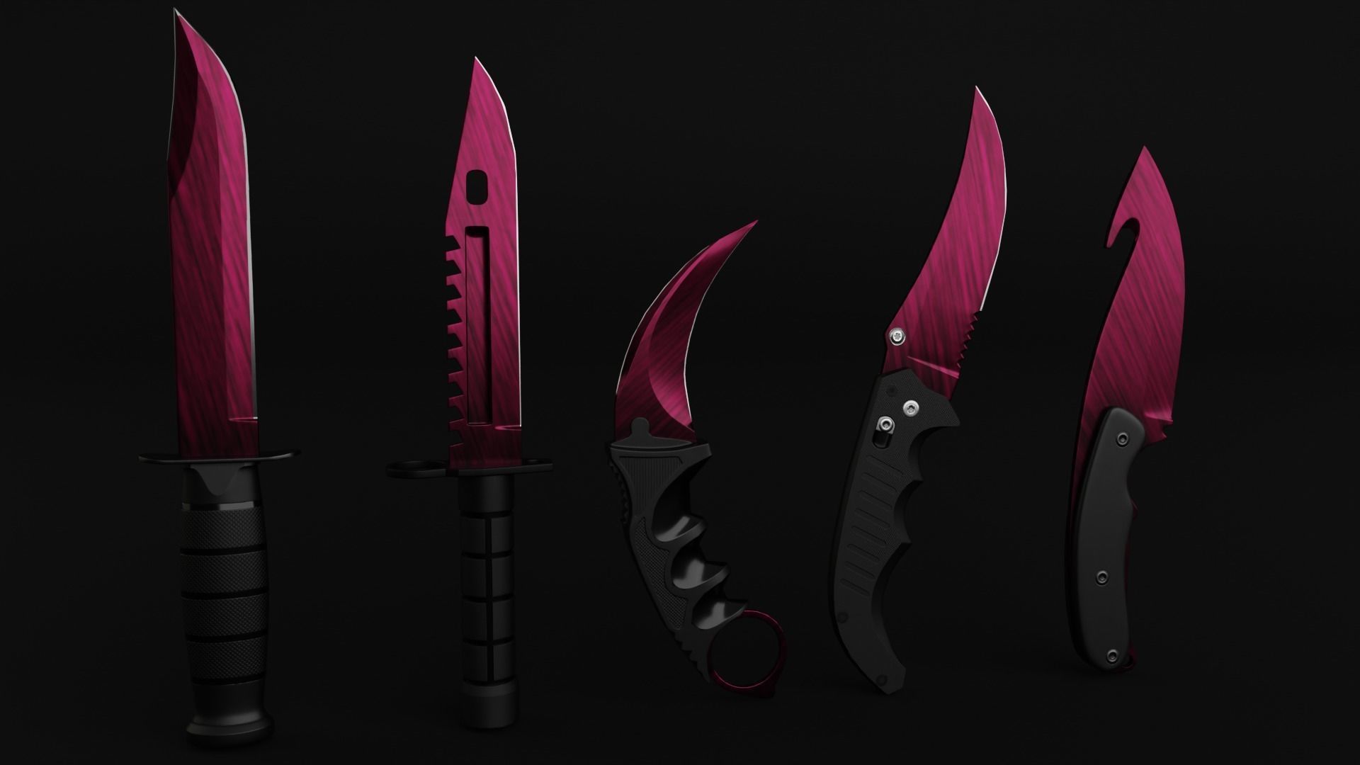 Knife Low-poly 3D model_8