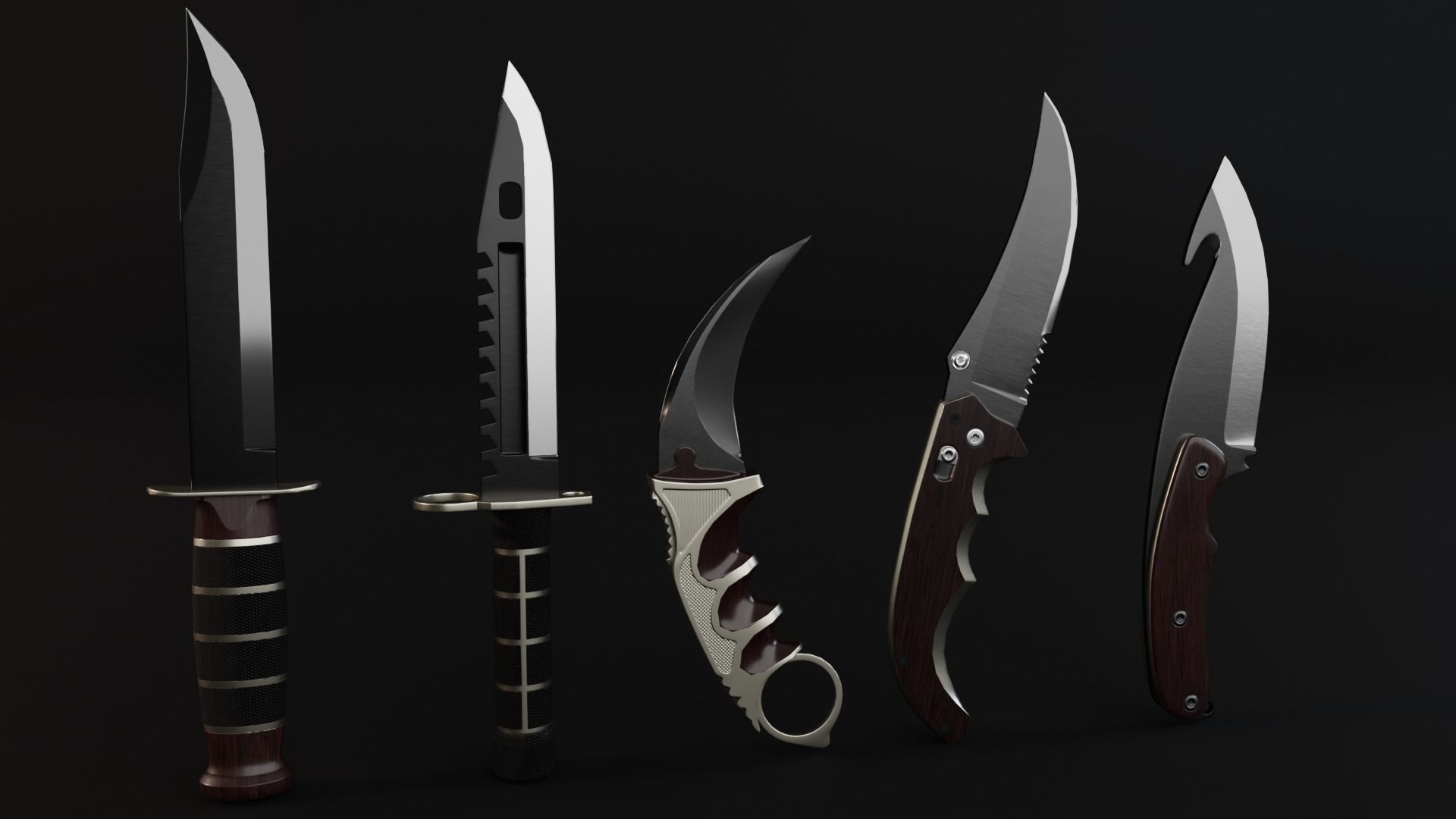 Knife Low-poly 3D model_6