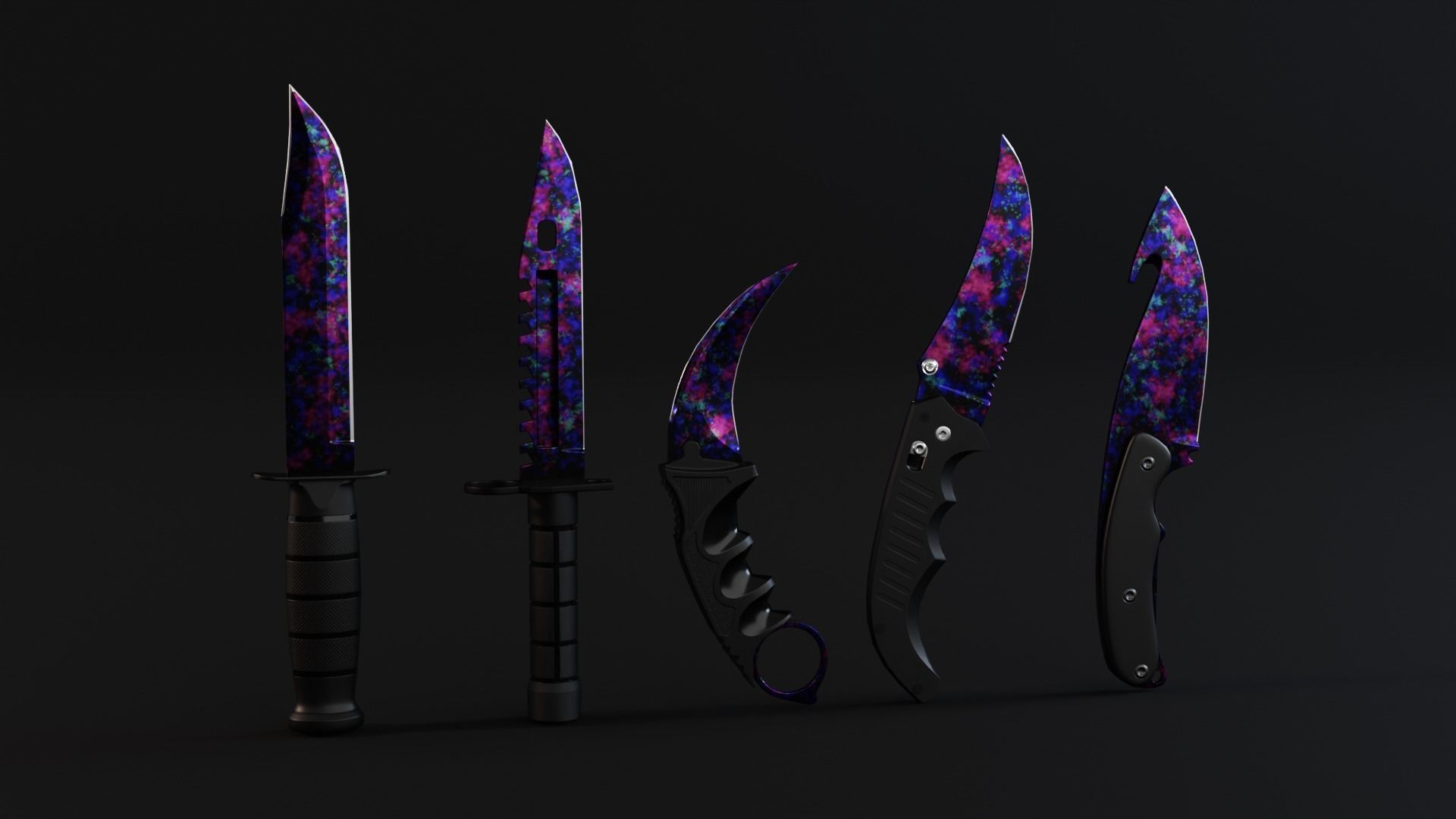 Knife Low-poly 3D model_3