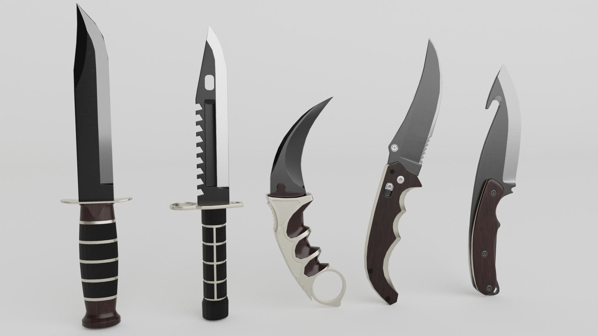 Knife Low-poly 3D model_5
